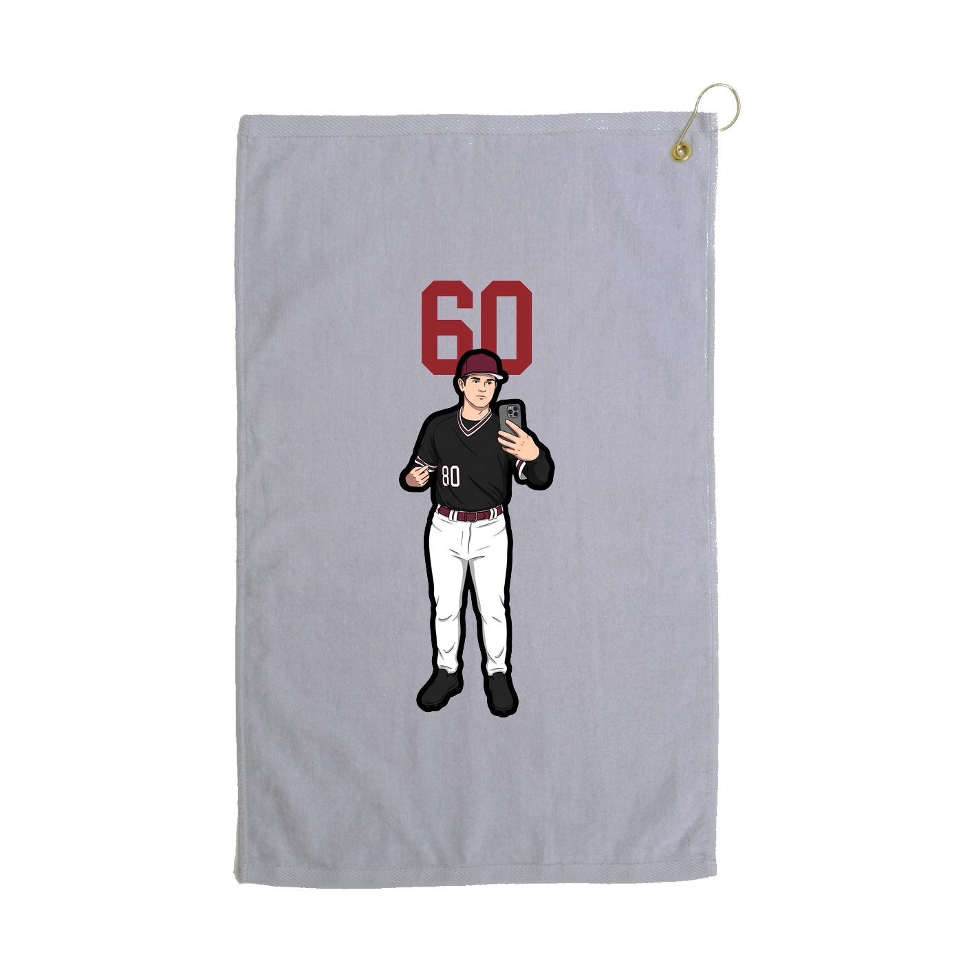 Golf Towel — Number Top in Grey