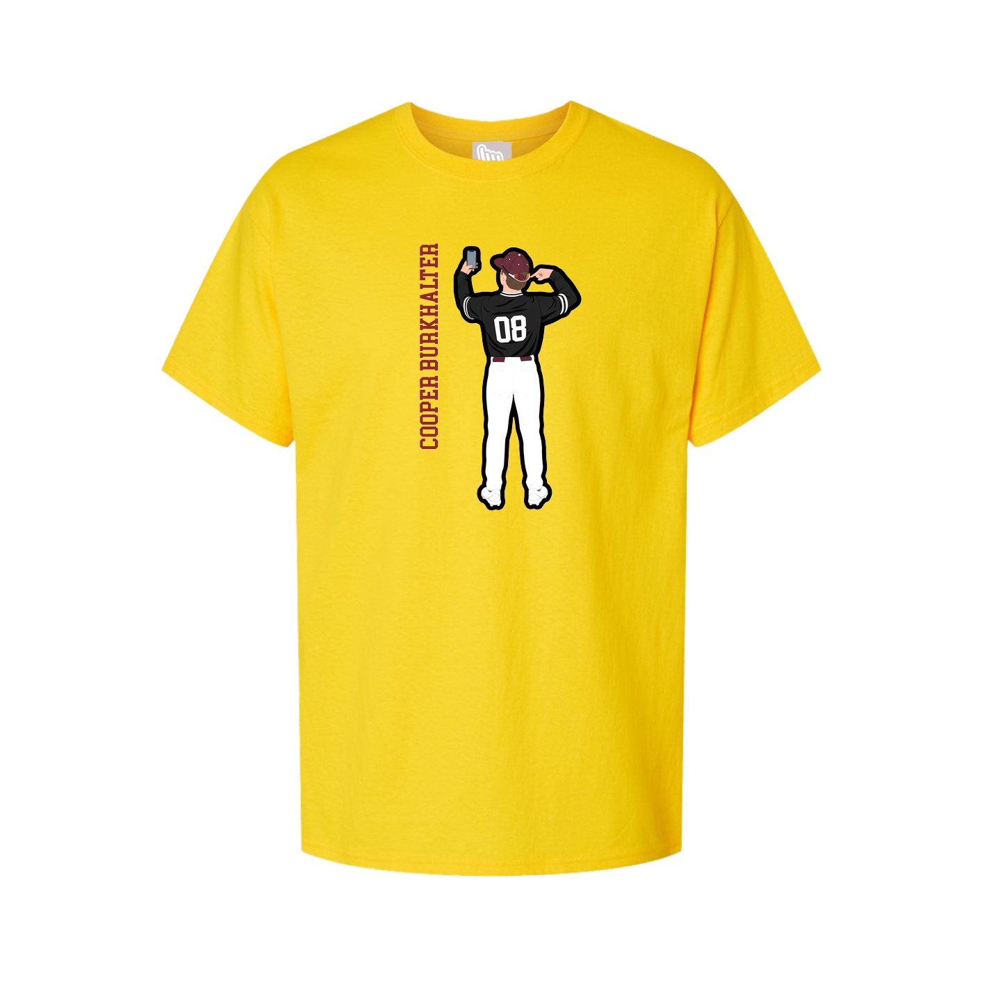 Youth Tee — Name Vertical in Gold