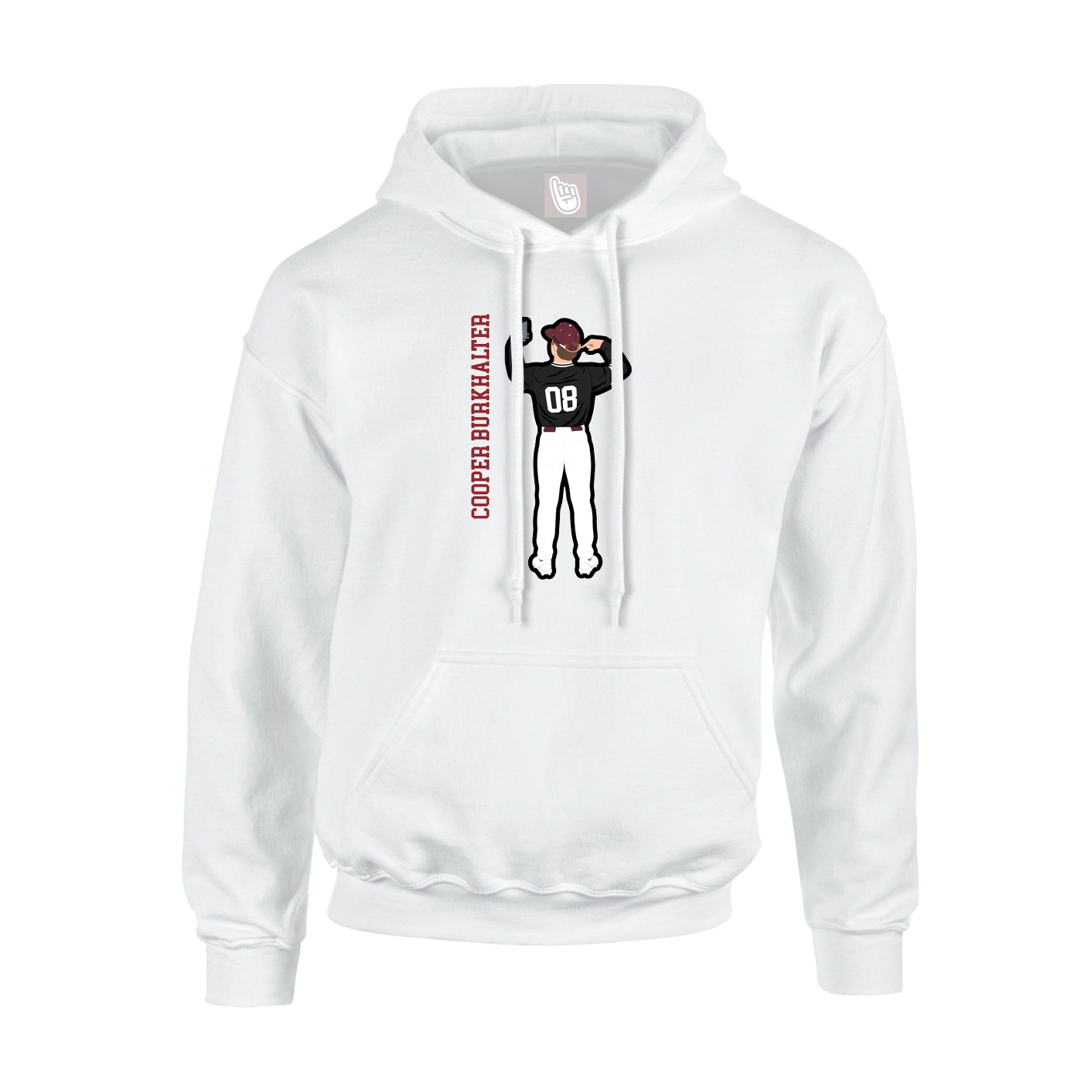 Youth Hoodie — Name Vertical in White