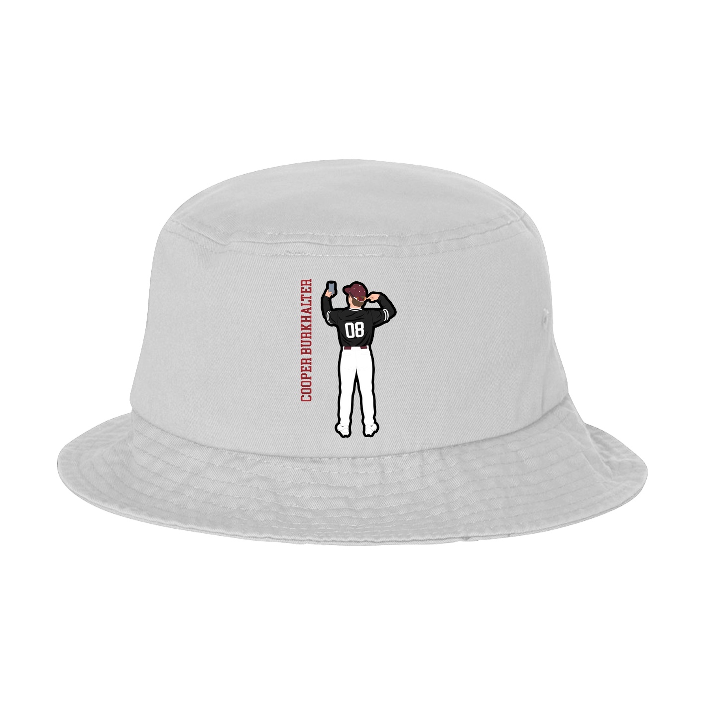 Bucket Cap — Name Vertical in White