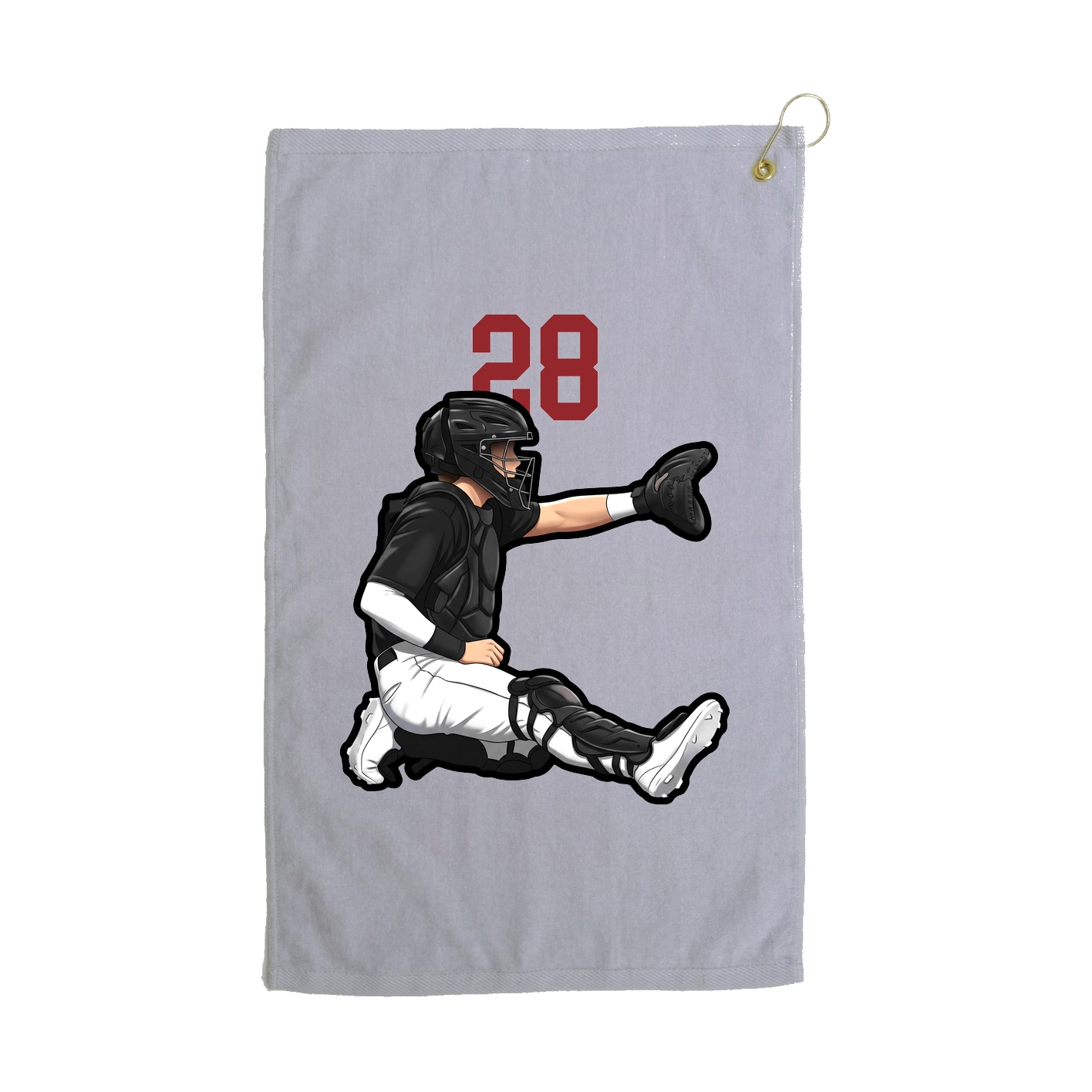 Golf Towel — Number Top in Grey