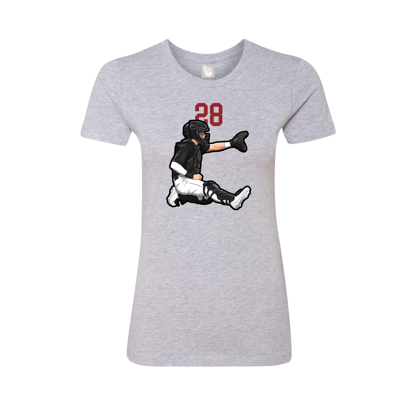 Fitted Women's Tee — Number Top in Grey
