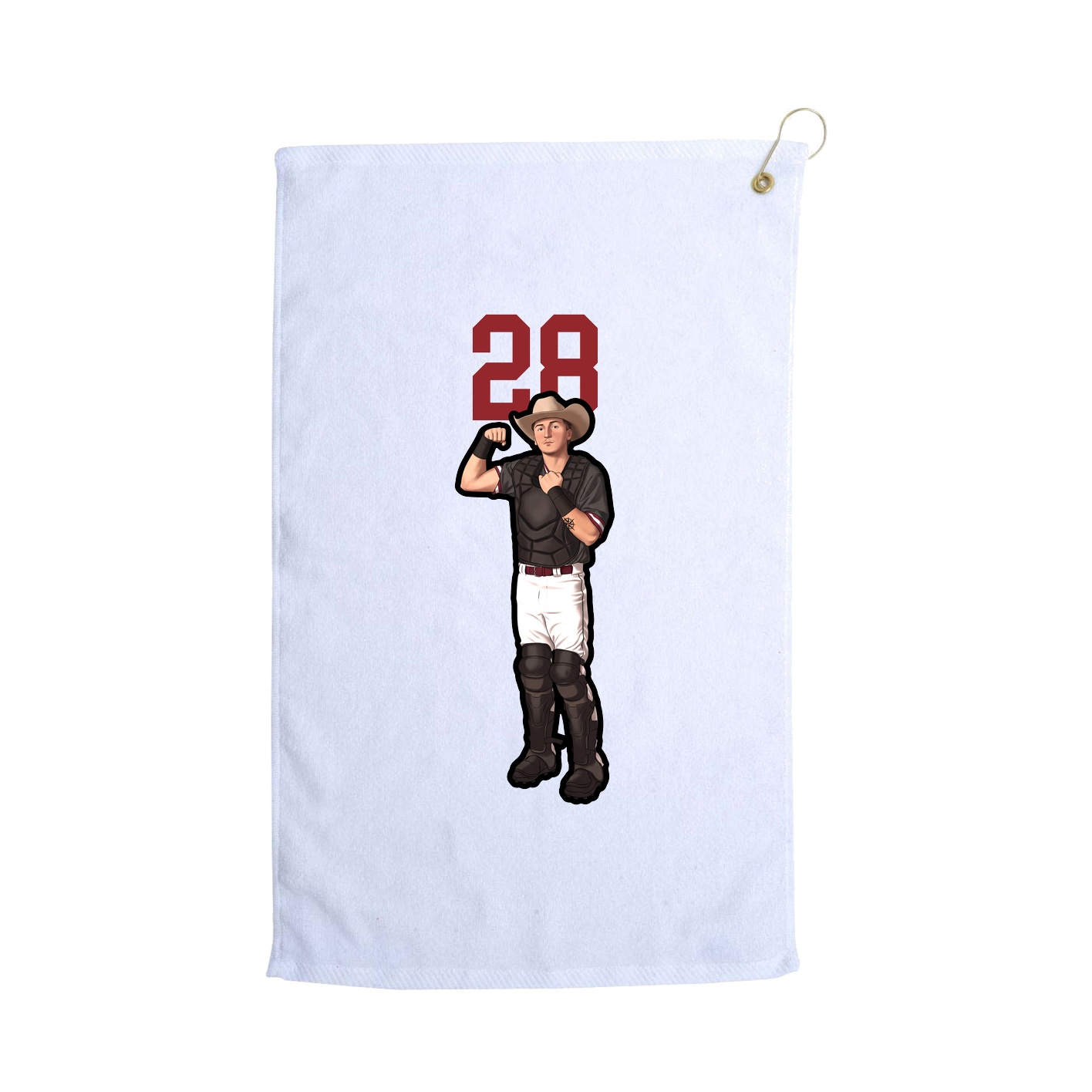 Golf Towel — Number Top in White