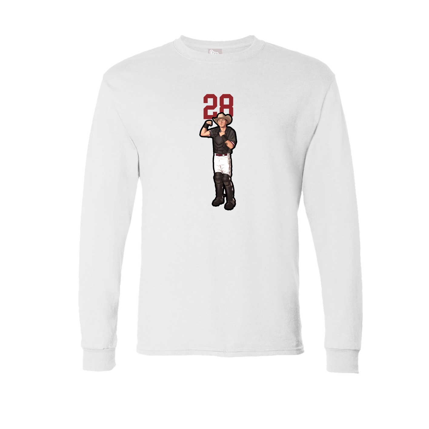 Long Sleeve Tee — Number Top in White