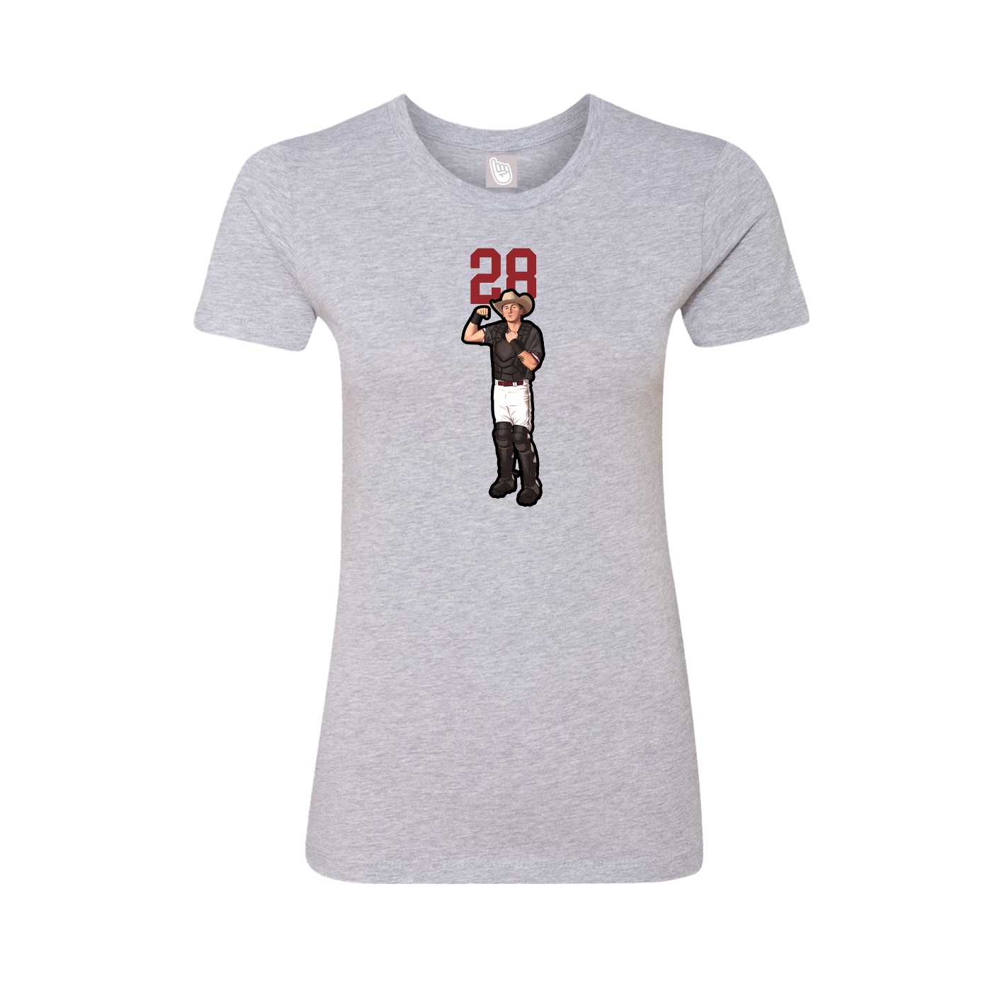 Fitted Women's Tee — Number Top in Grey