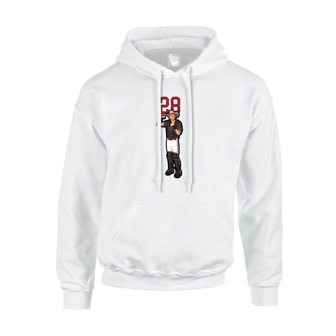 Youth Hoodie — Number Top in White