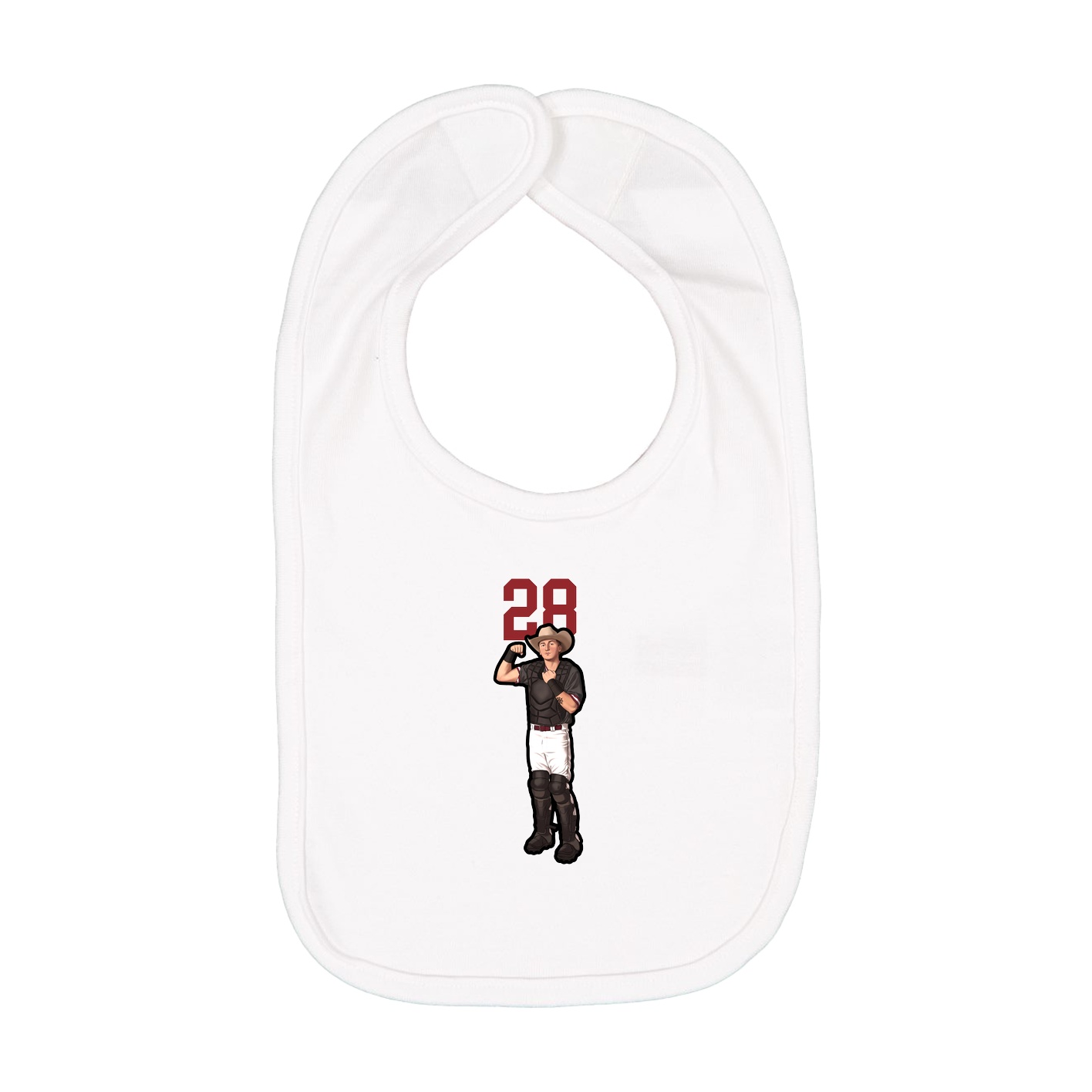 Infant Bib — Number Top in White