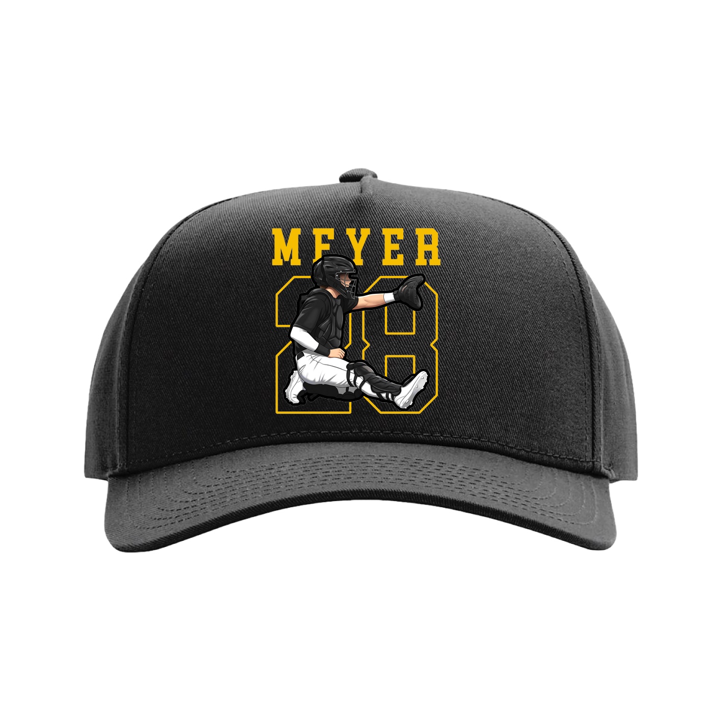 Full Fabric Five-Panel Champ Cap — Shirsey in Black