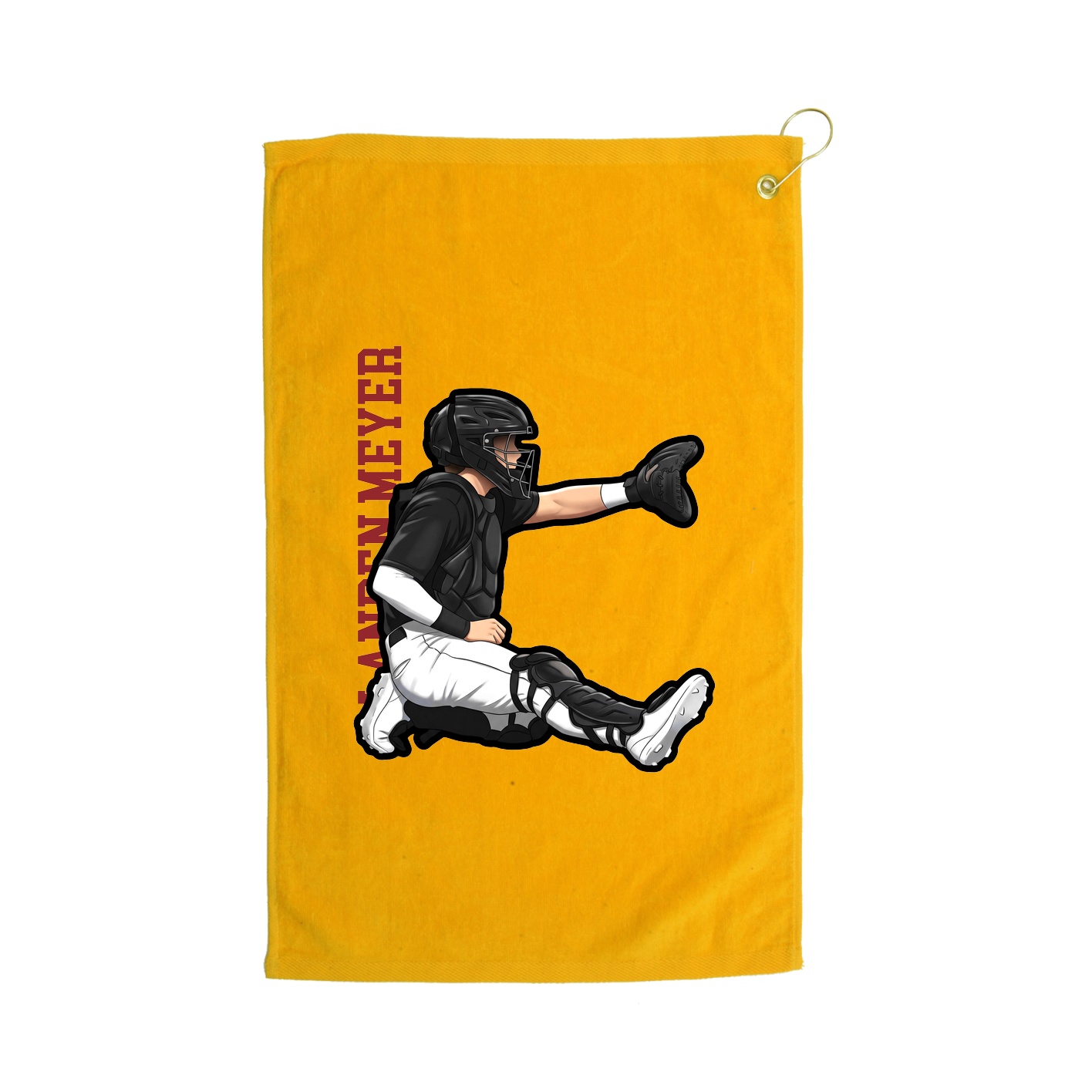 Golf Towel — Name Vertical in Gold