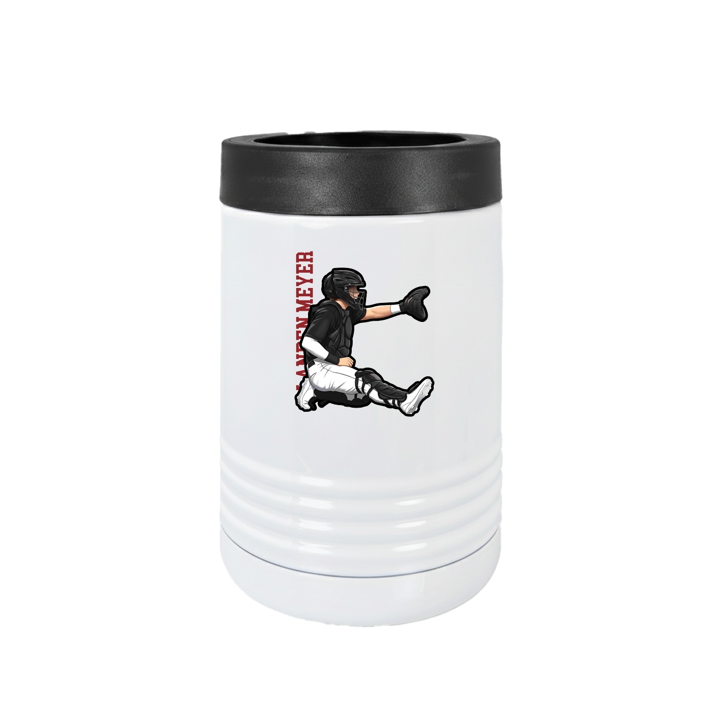 Beverage Holder — Name Vertical in White