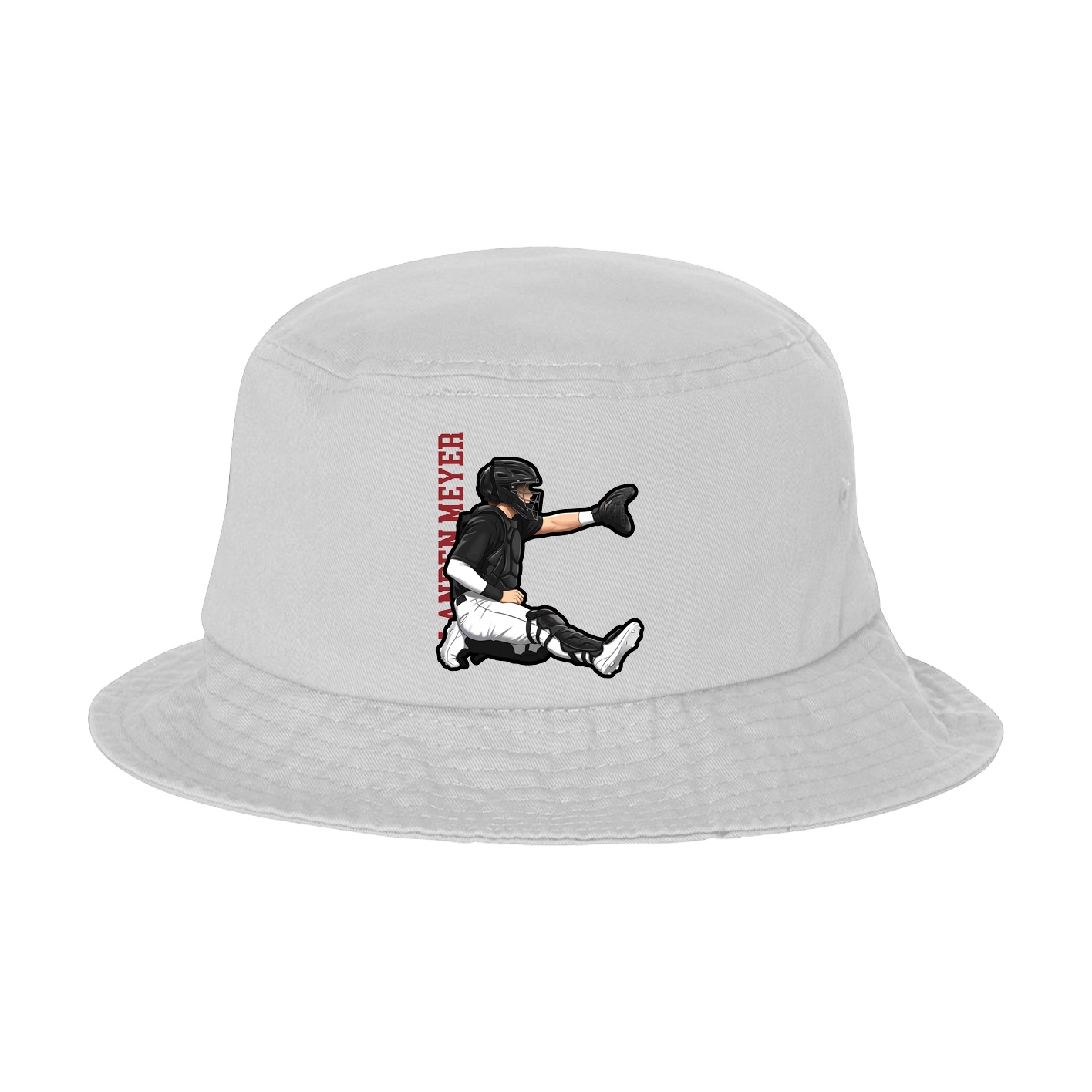 Bucket Cap — Name Vertical in White