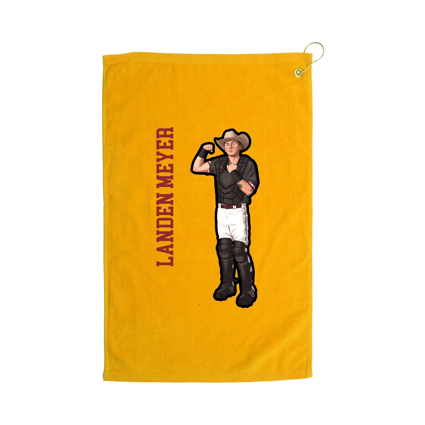 Golf Towel — Name Vertical in Gold