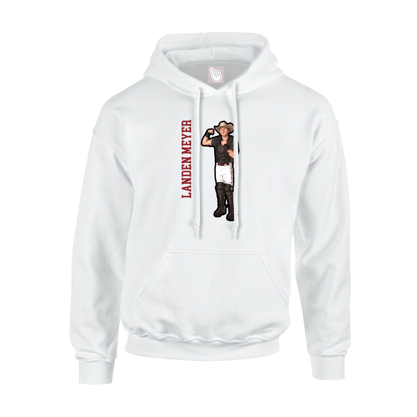Youth Hoodie — Name Vertical in White