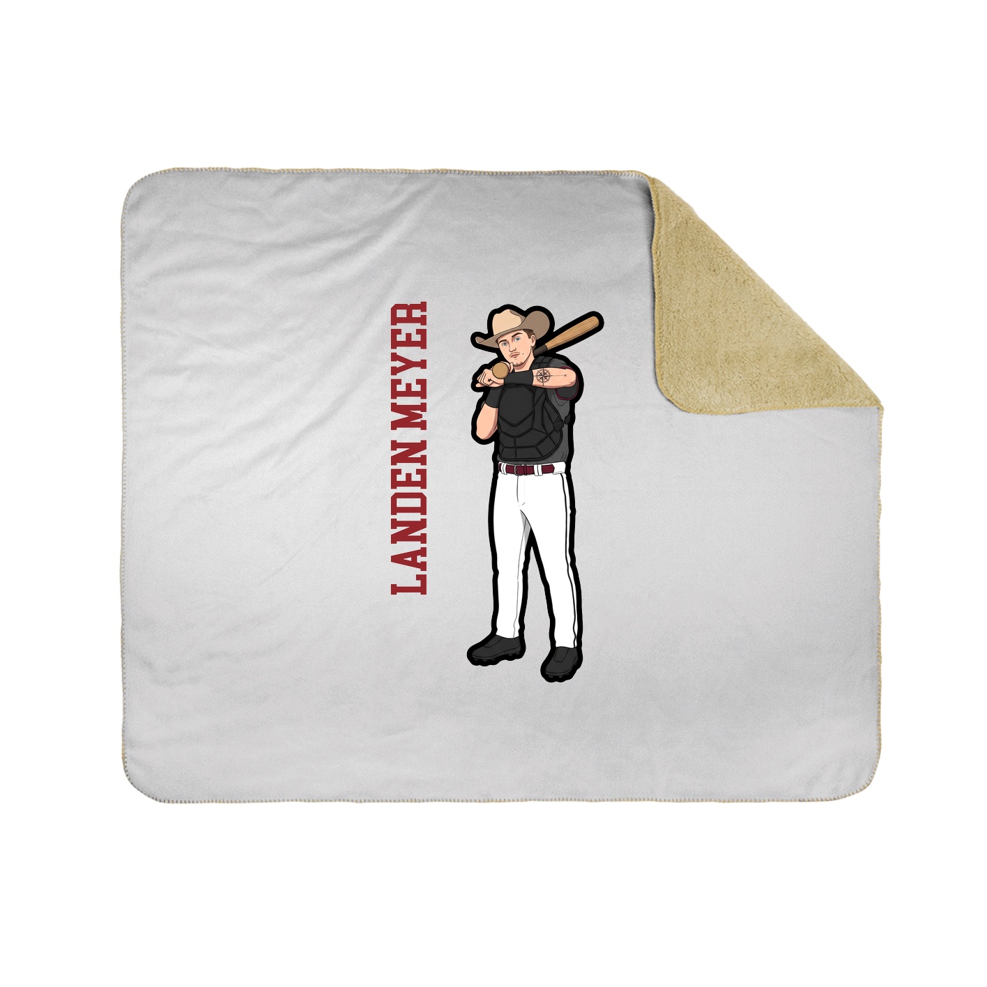 Throw Blanket — Name Vertical in White