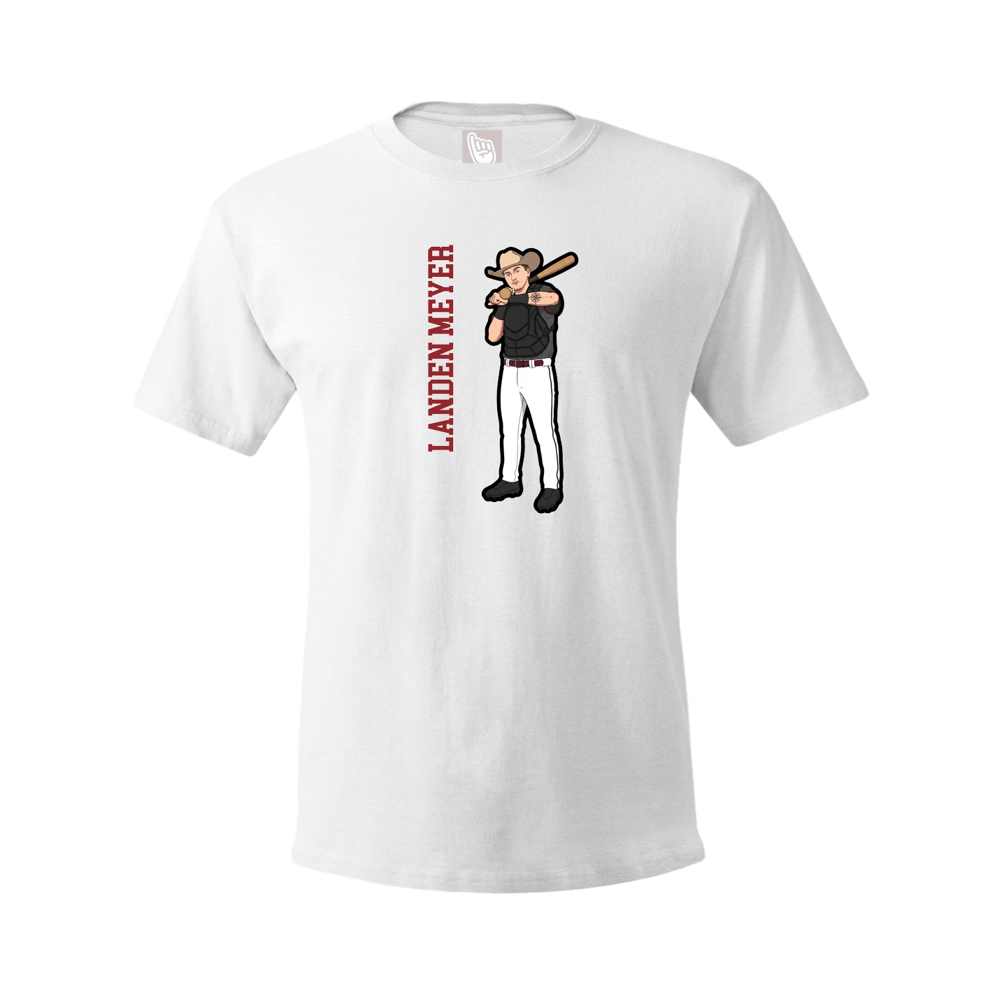 Youth Tee — Name Vertical in White