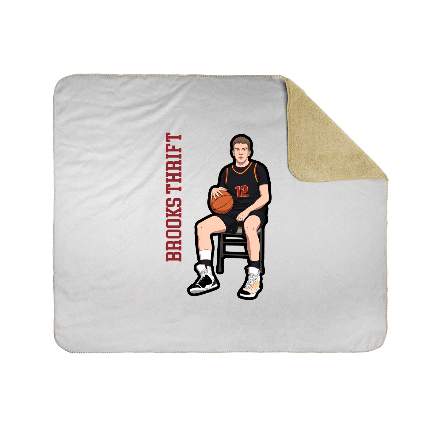 Throw Blanket — Name Vertical in White