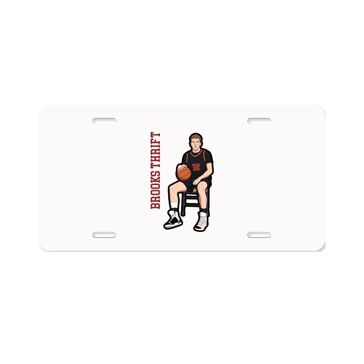 License Plate — Name Vertical in Classic