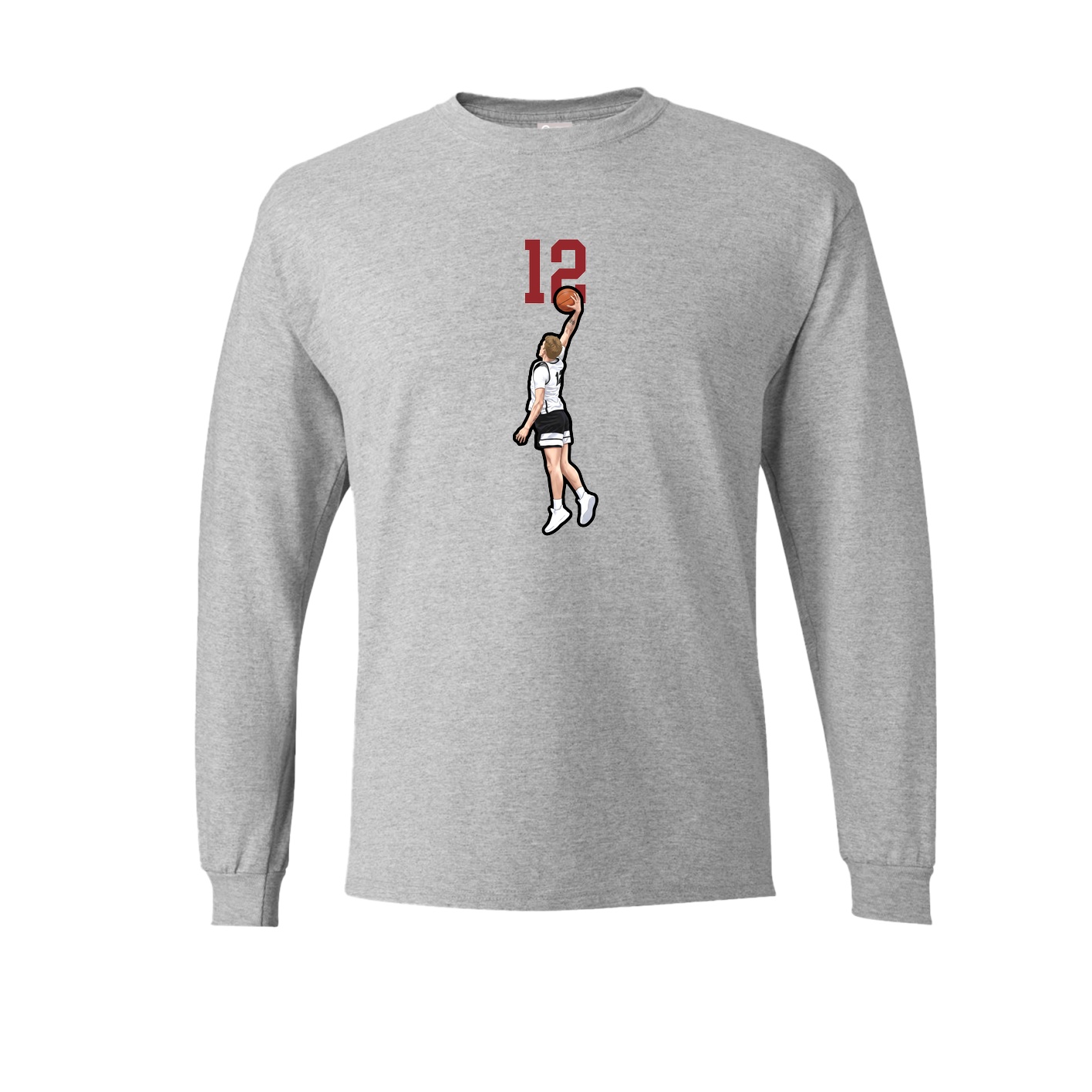 Long Sleeve Tee — Number Top in Grey