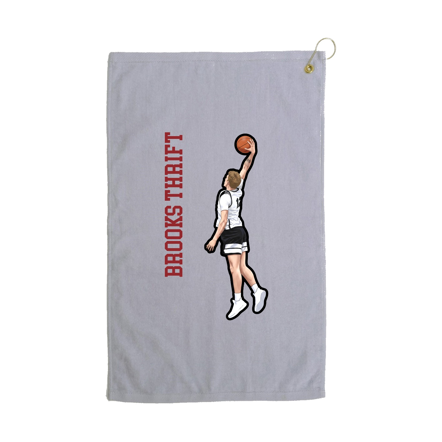 Golf Towel — Name Vertical in Grey