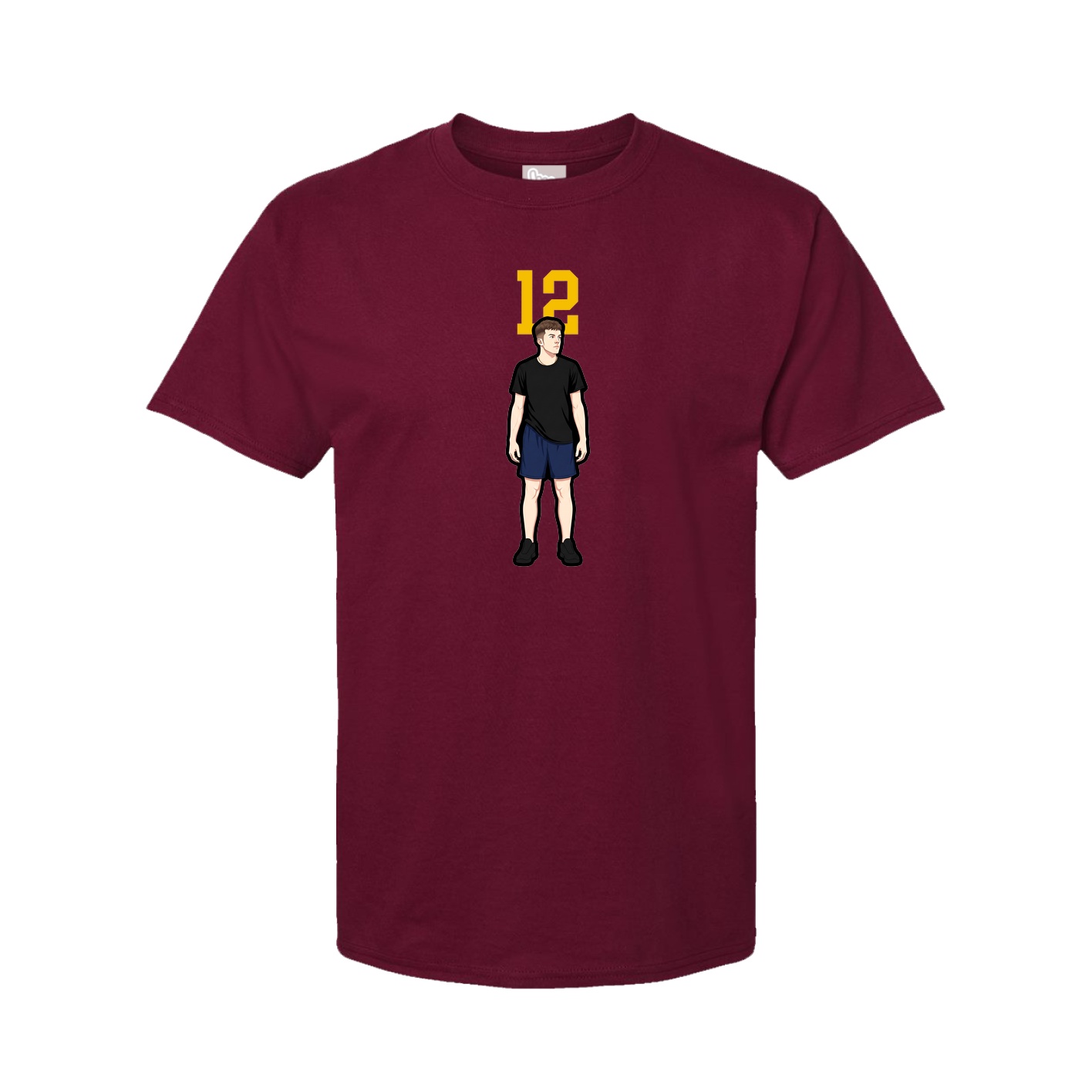 Youth Tee — Number Top in Cardinal