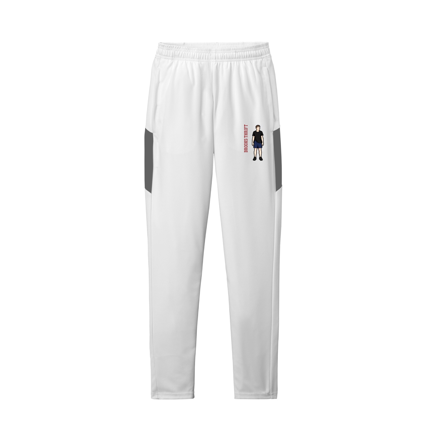 Team Travel Pant — Name Vertical in White/Grey