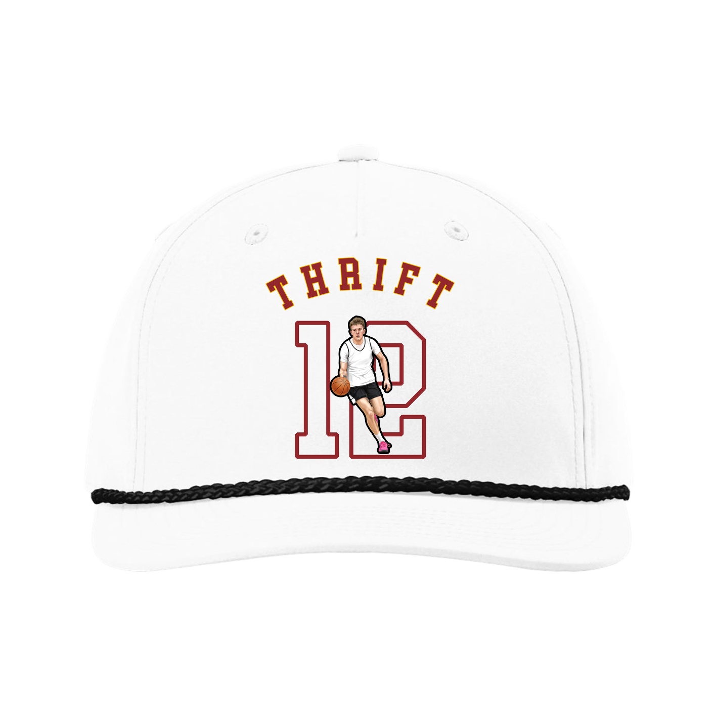 Five-Panel Classic Rope Cap — Shirsey Arch in White