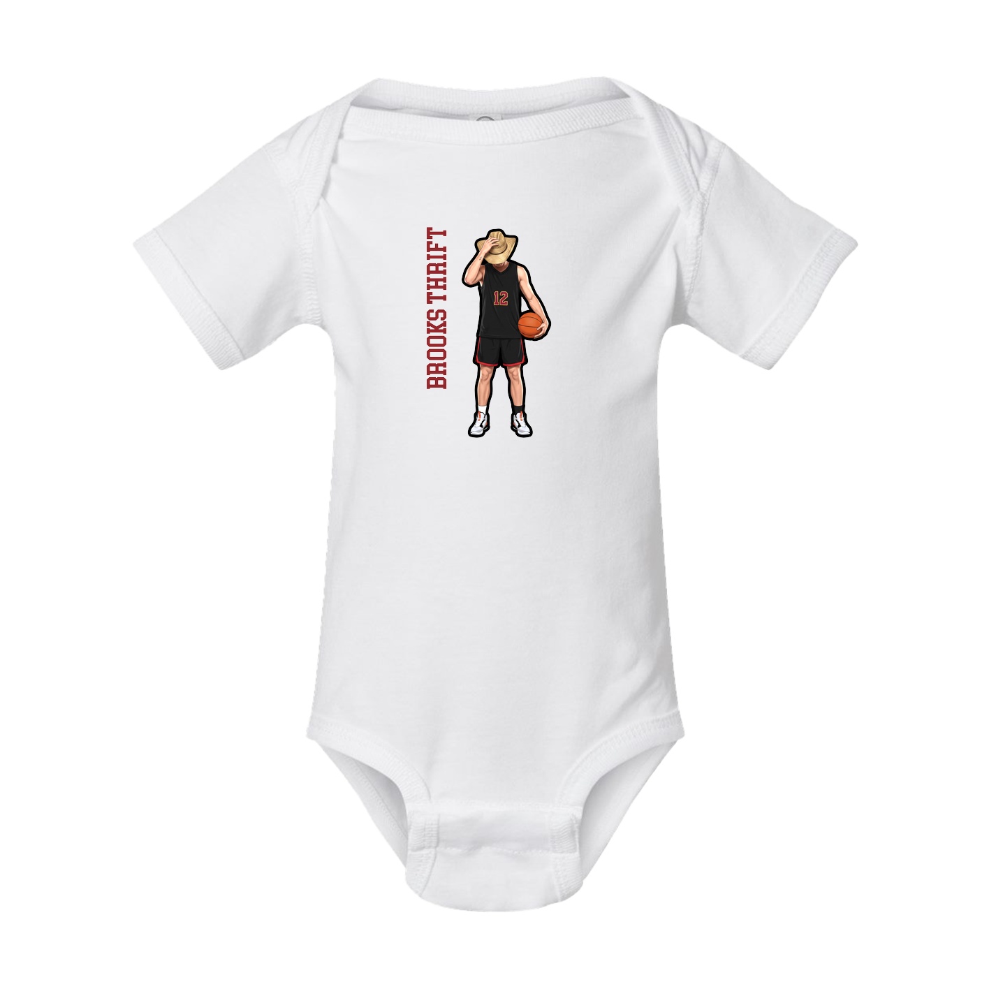 Baby Onesie — Name Vertical in White