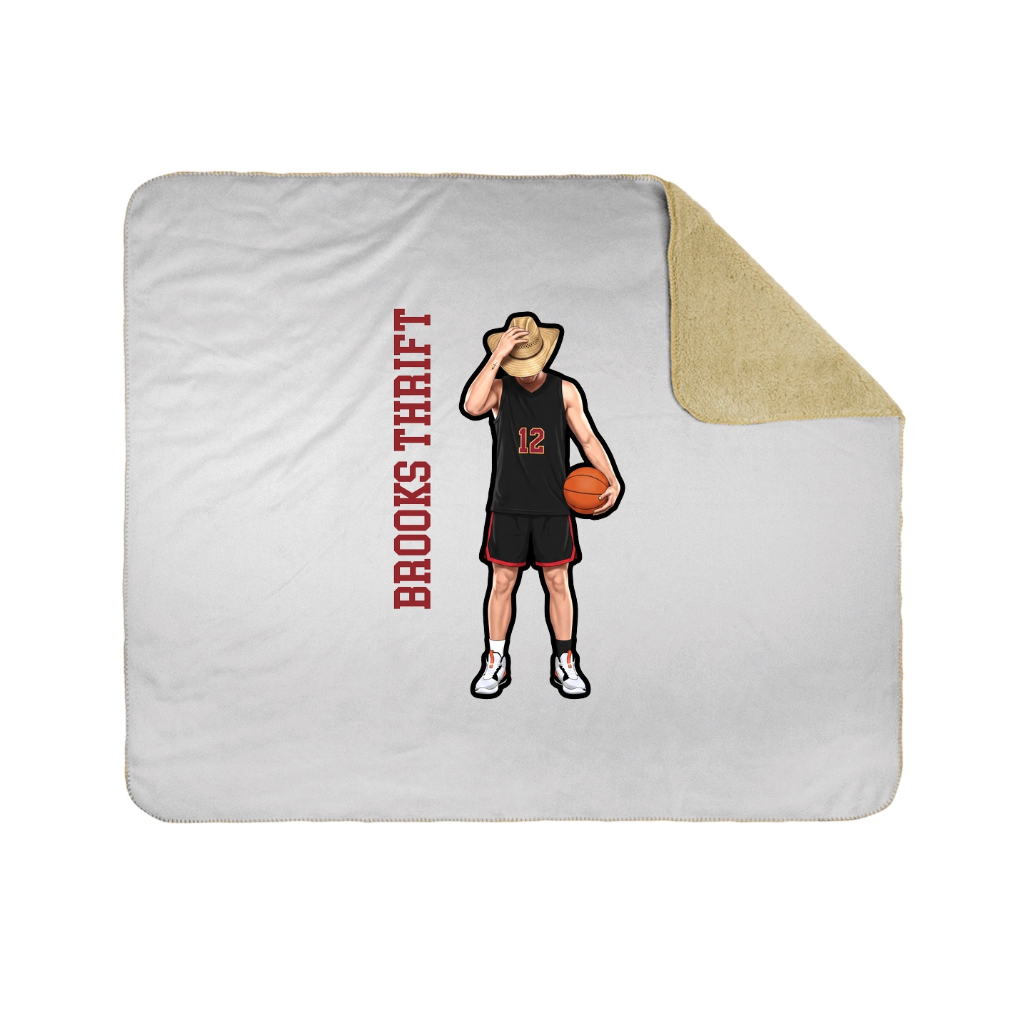 Throw Blanket — Name Vertical in White