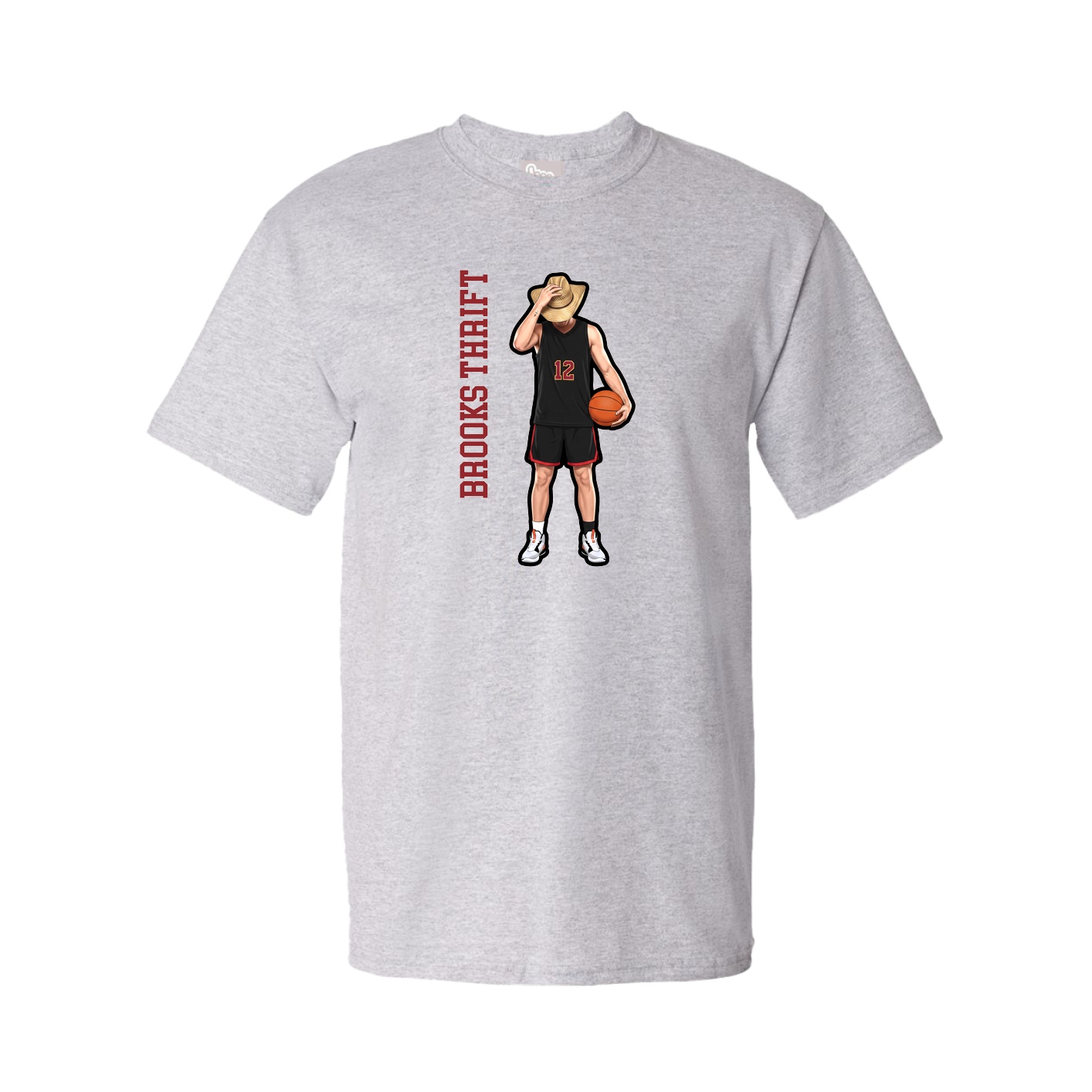 Youth Tee — Name Vertical in Grey