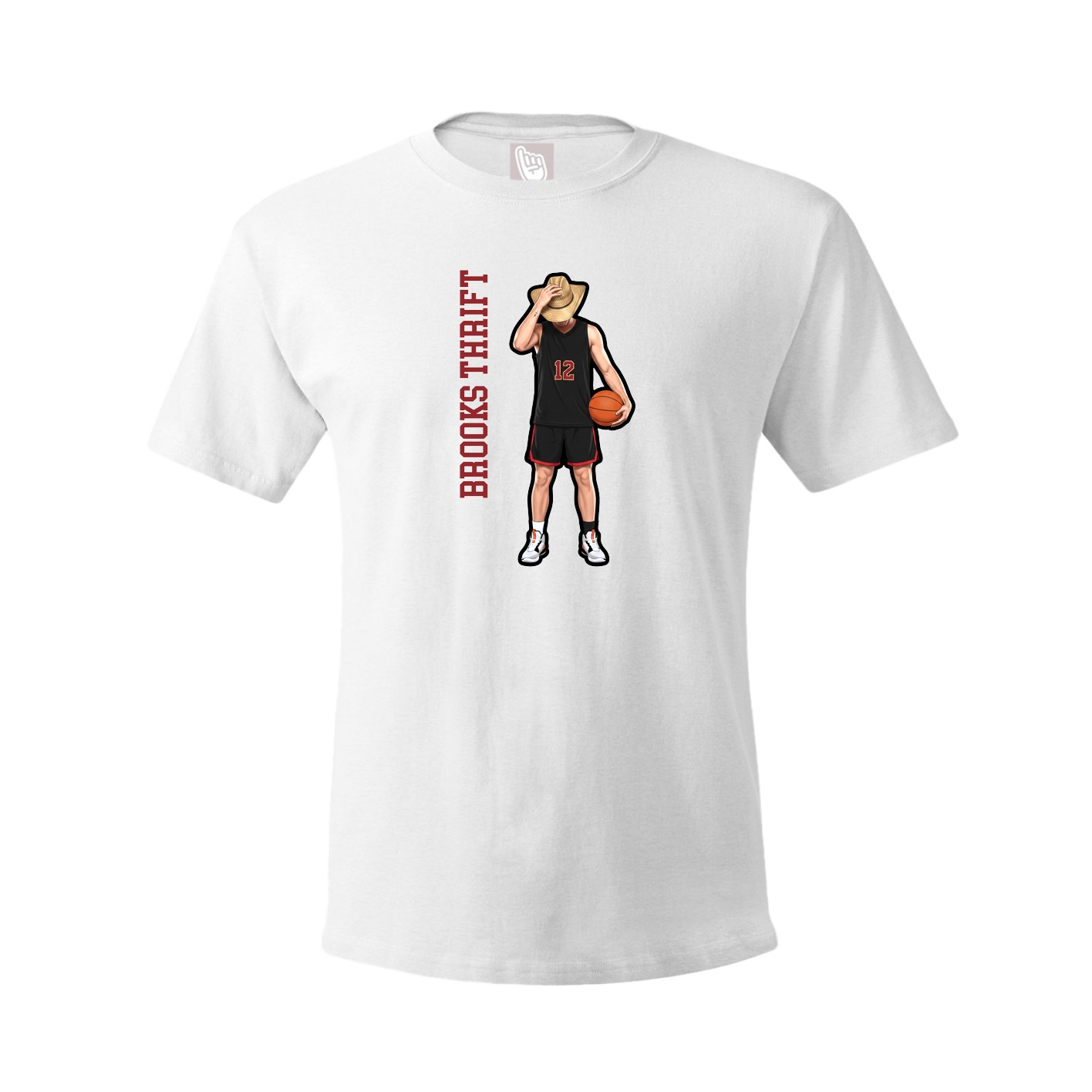 Youth Tee — Name Vertical in White