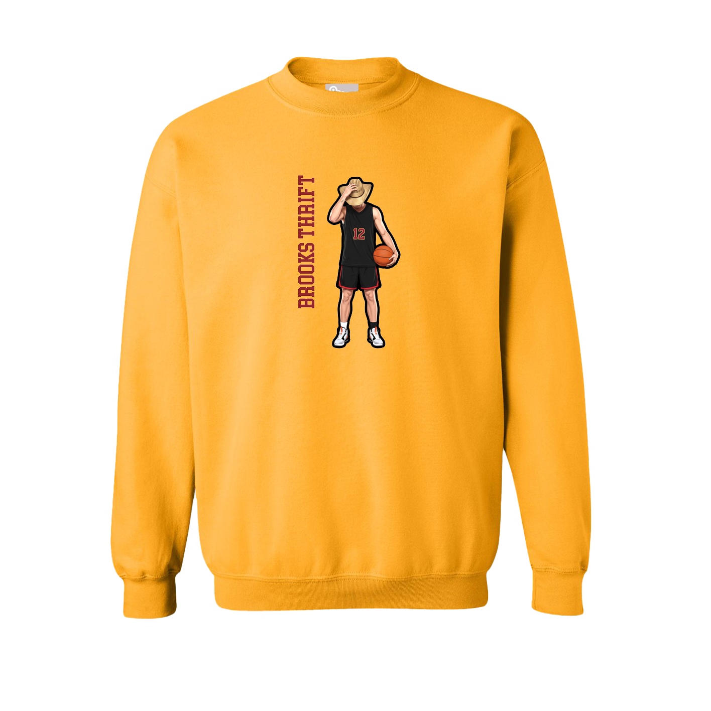 Fleece Crew — Name Vertical in Gold