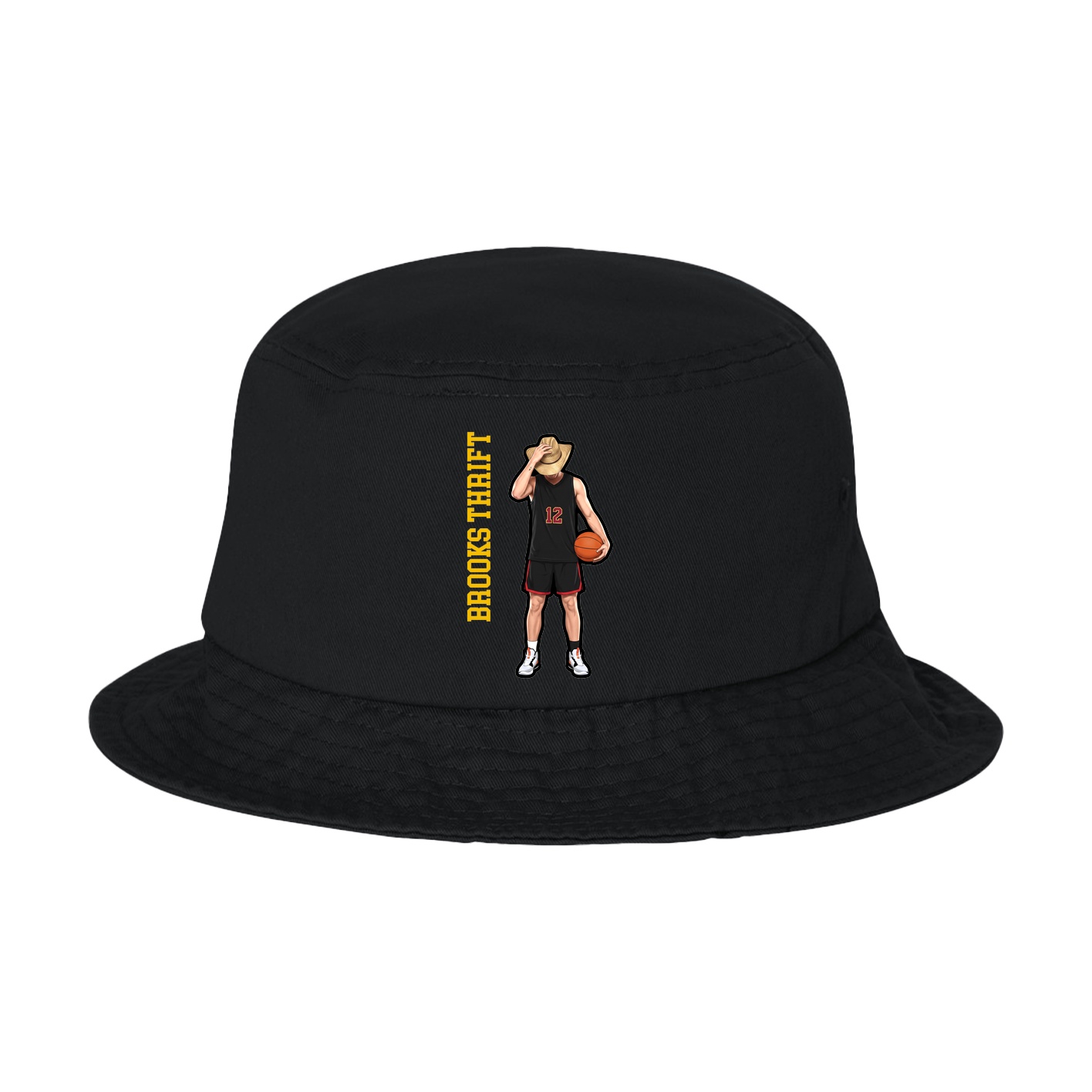 Bucket Cap — Name Vertical in Black