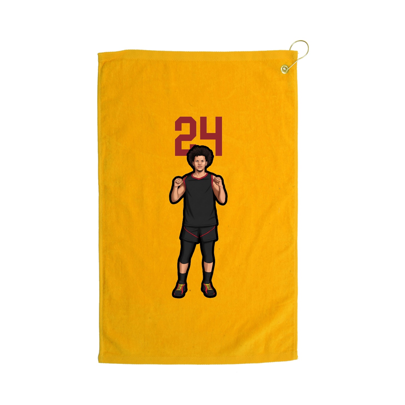 Golf Towel — Number Top in Gold
