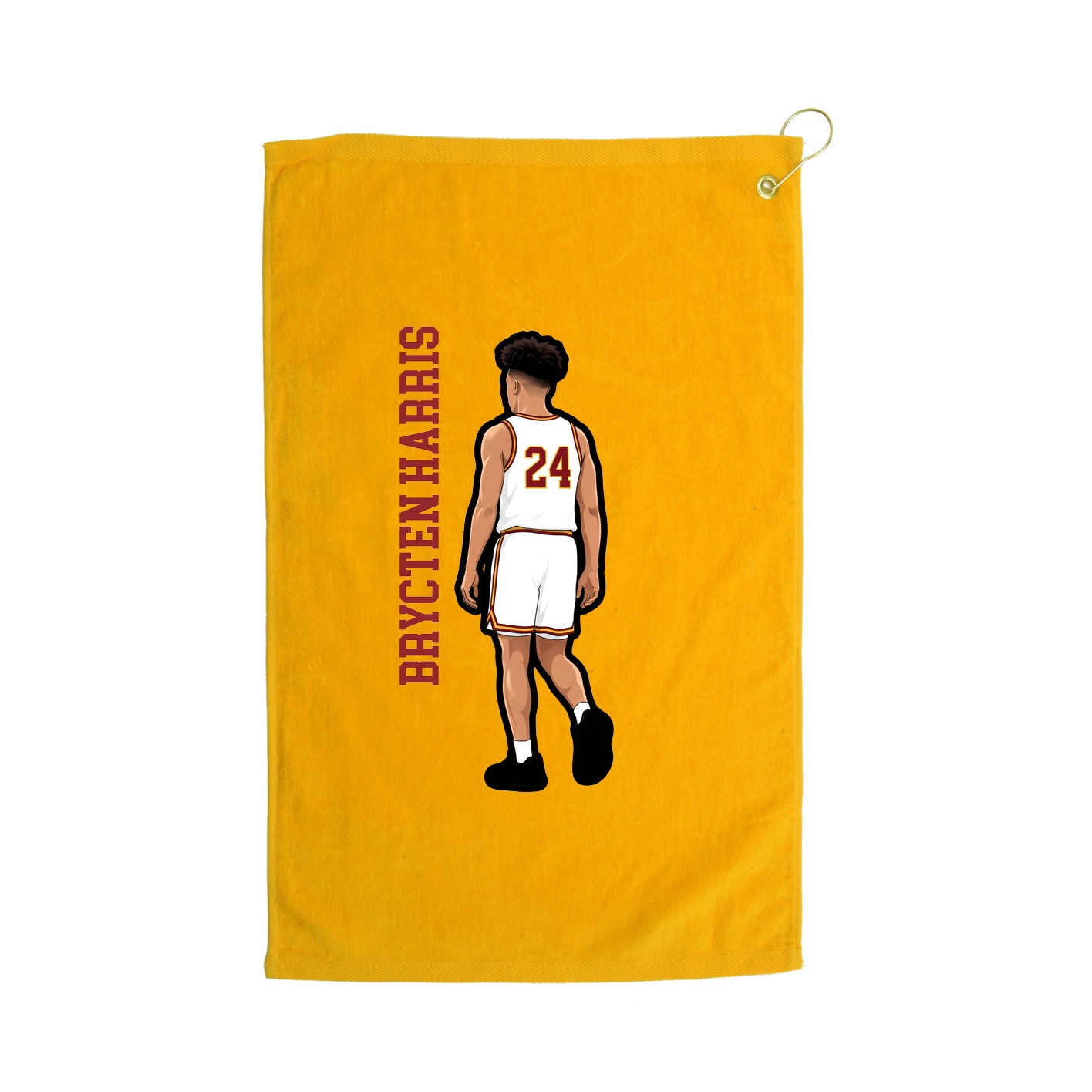 Golf Towel — Name Vertical in Gold