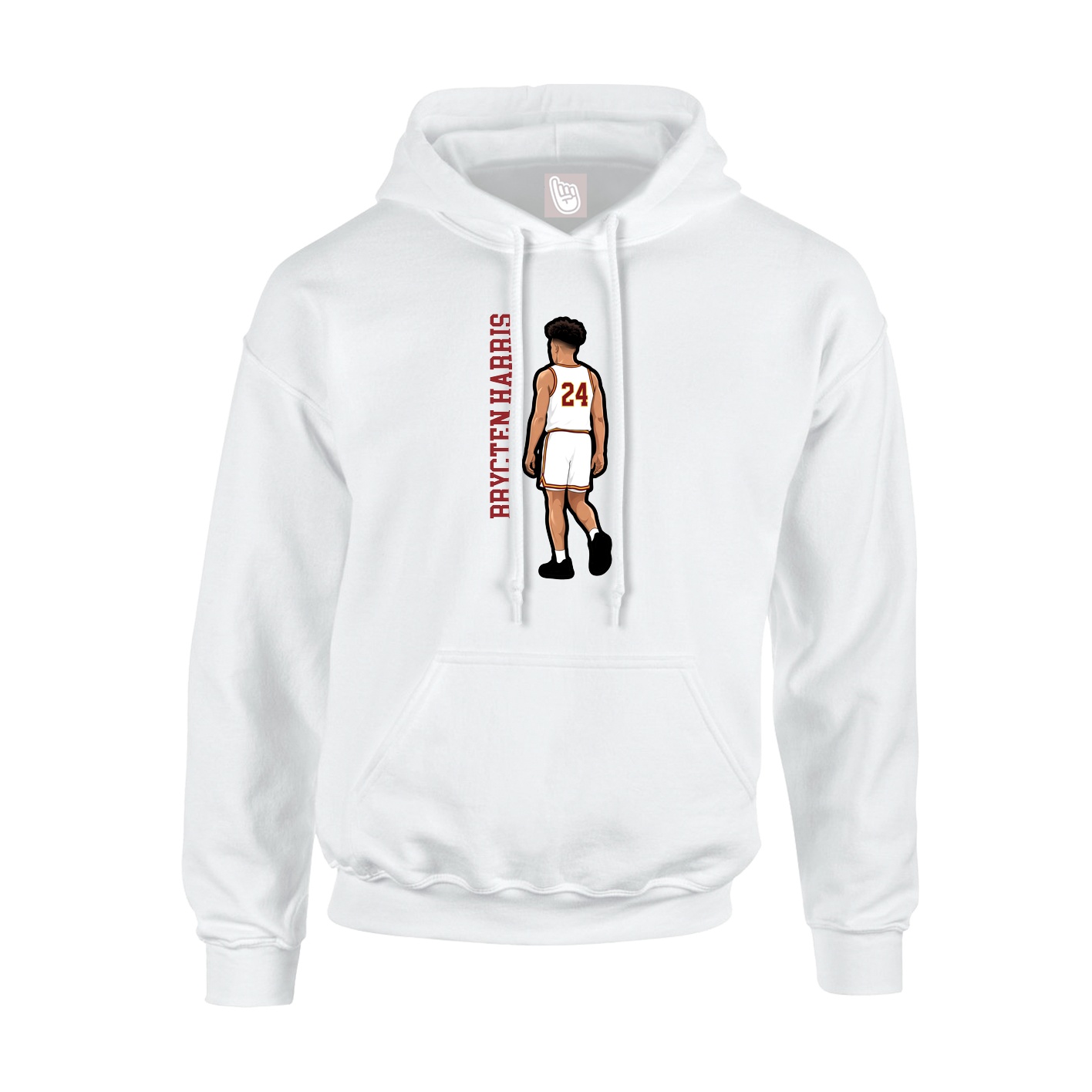 Youth Hoodie — Name Vertical in White