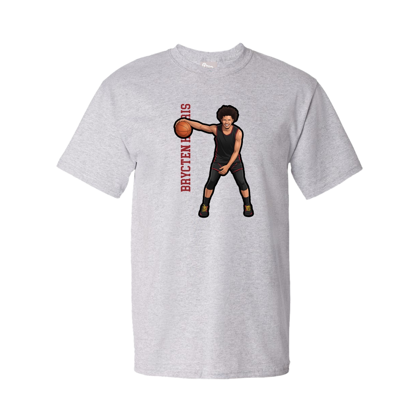 Youth Tee — Name Vertical in Grey
