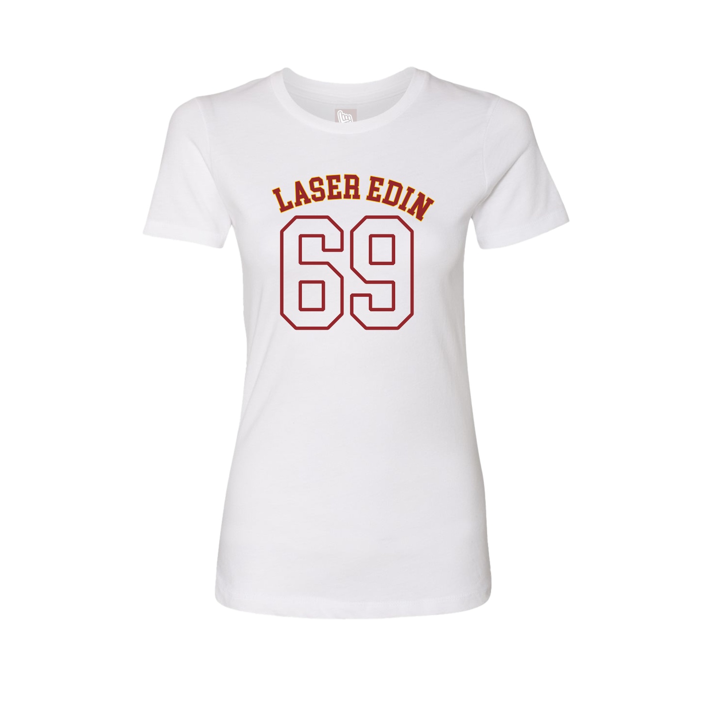 Fitted Women's Tee — Shirsey Arch in White