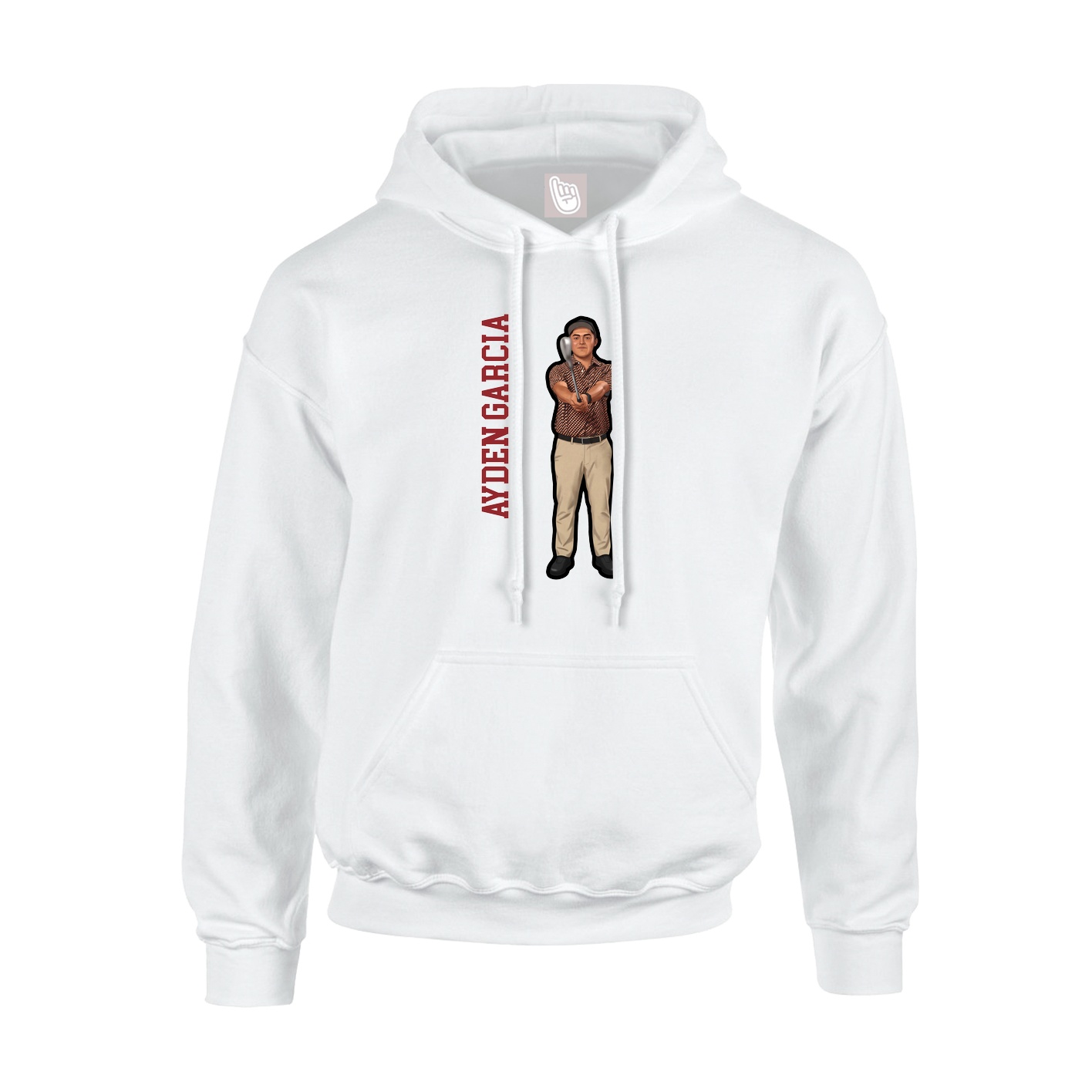 Hoodie — Name Vertical in White