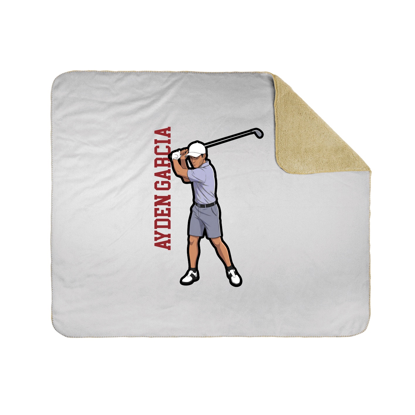 Throw Blanket — Name Vertical in White