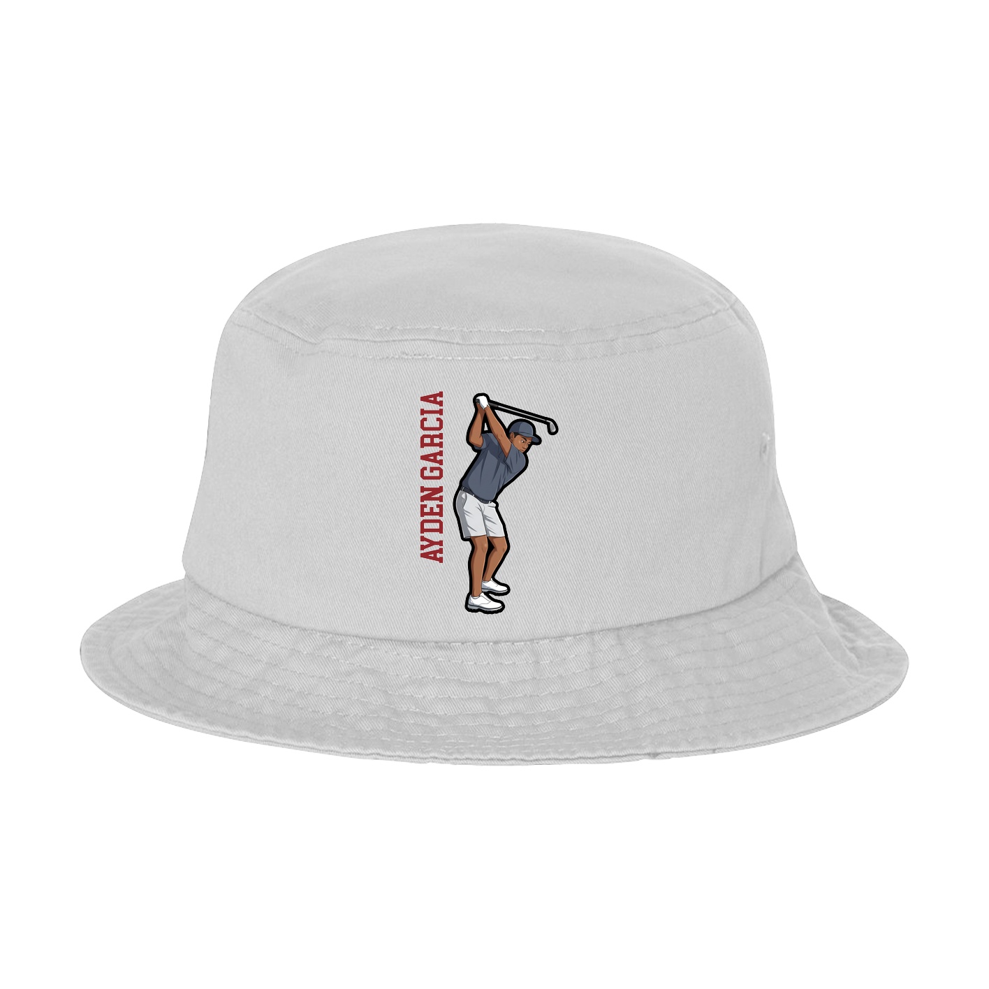 Bucket Cap — Name Vertical in White