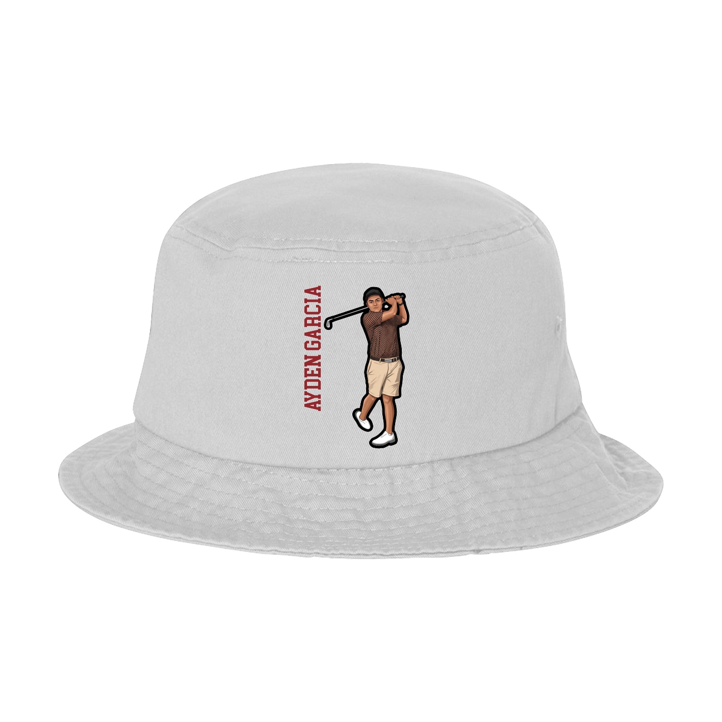 Bucket Cap — Name Vertical in White