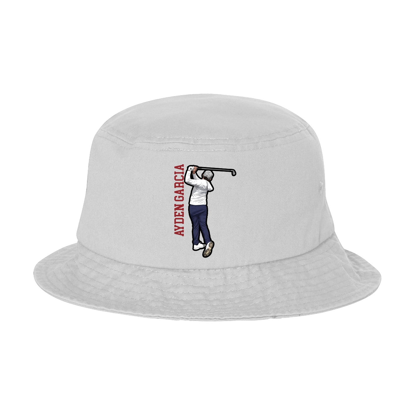 Bucket Cap — Name Vertical in White