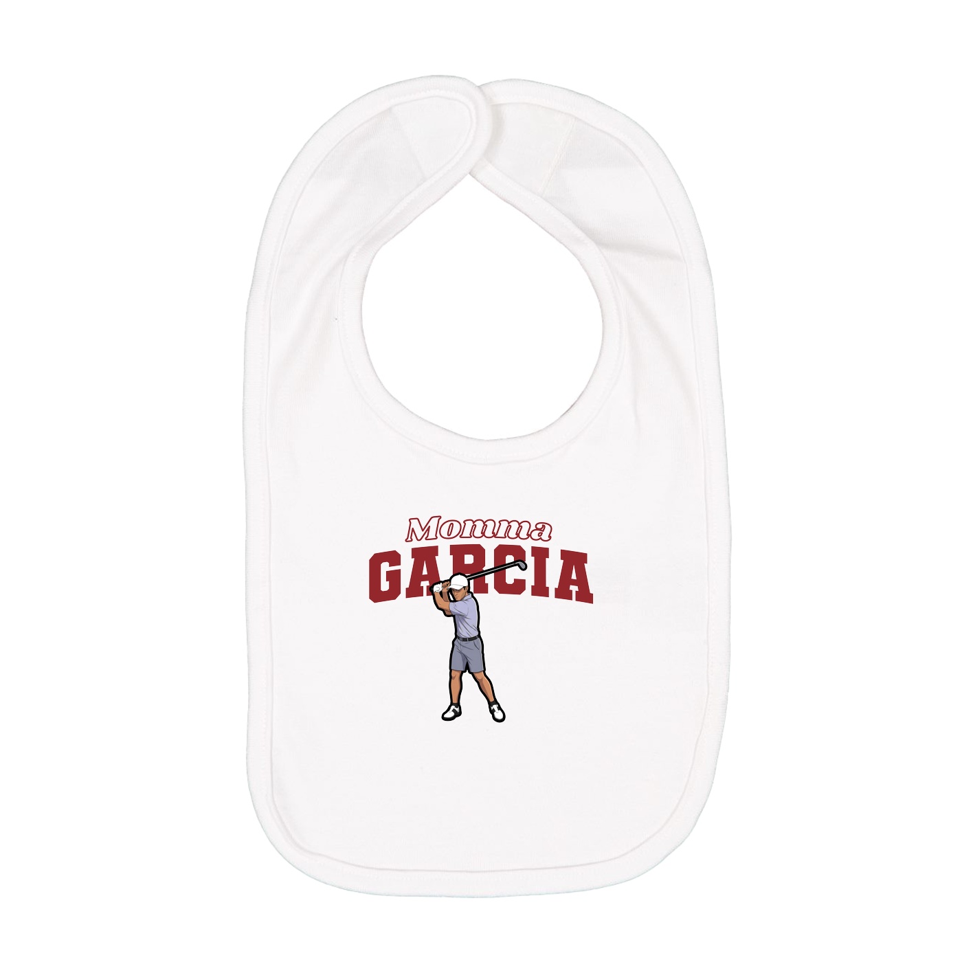Infant Bib — Mothers Day Block in White