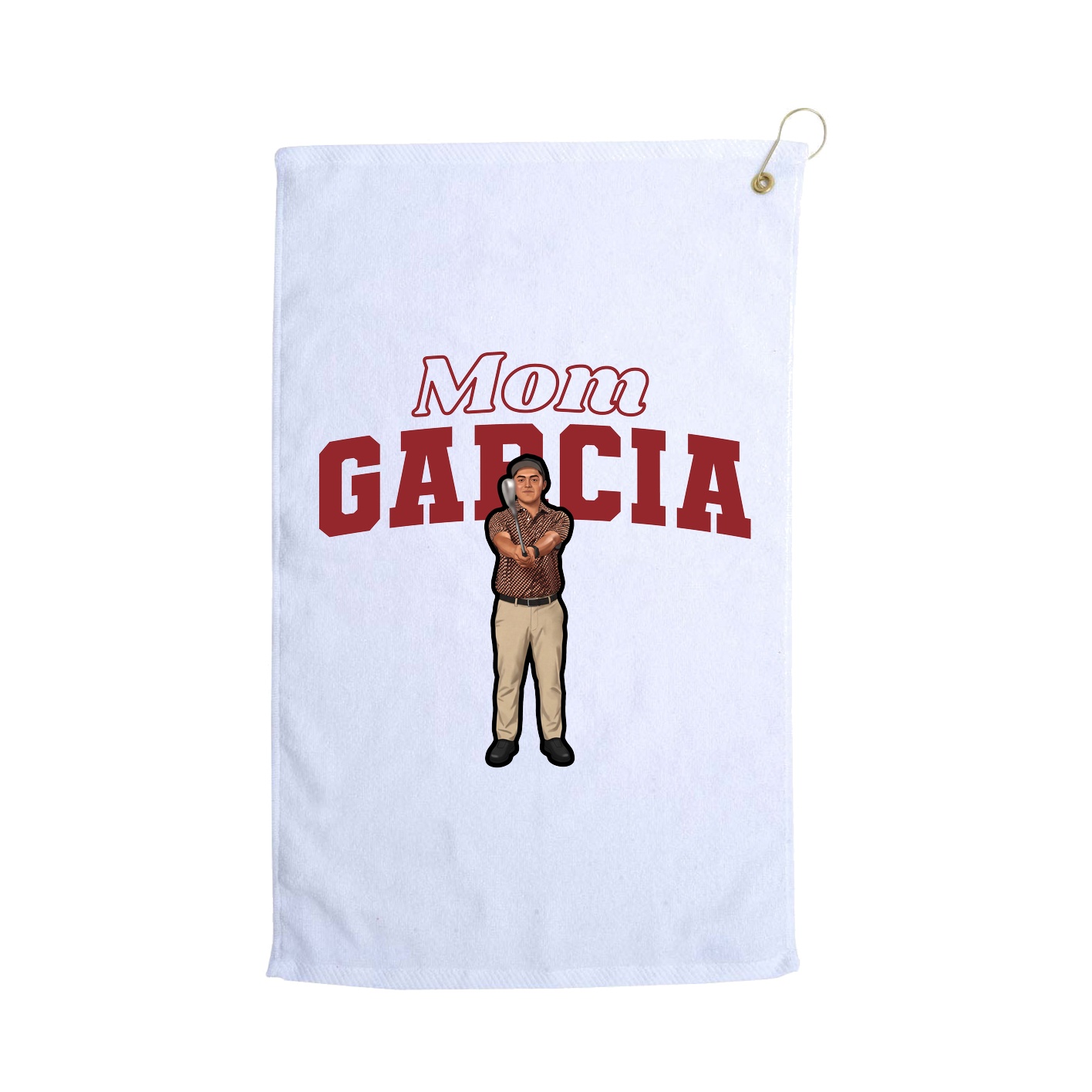 Golf Towel — Mothers Day Block in White