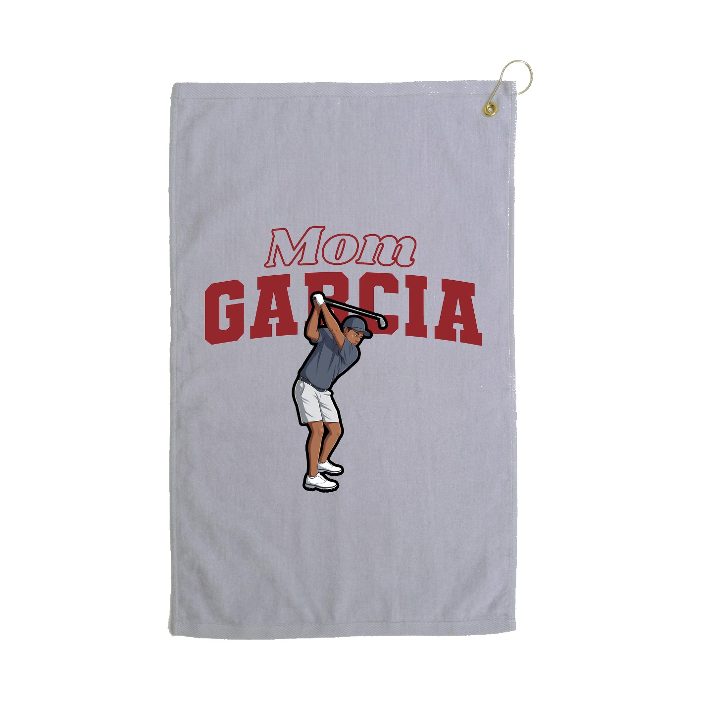 Golf Towel — Mothers Day Block in Grey