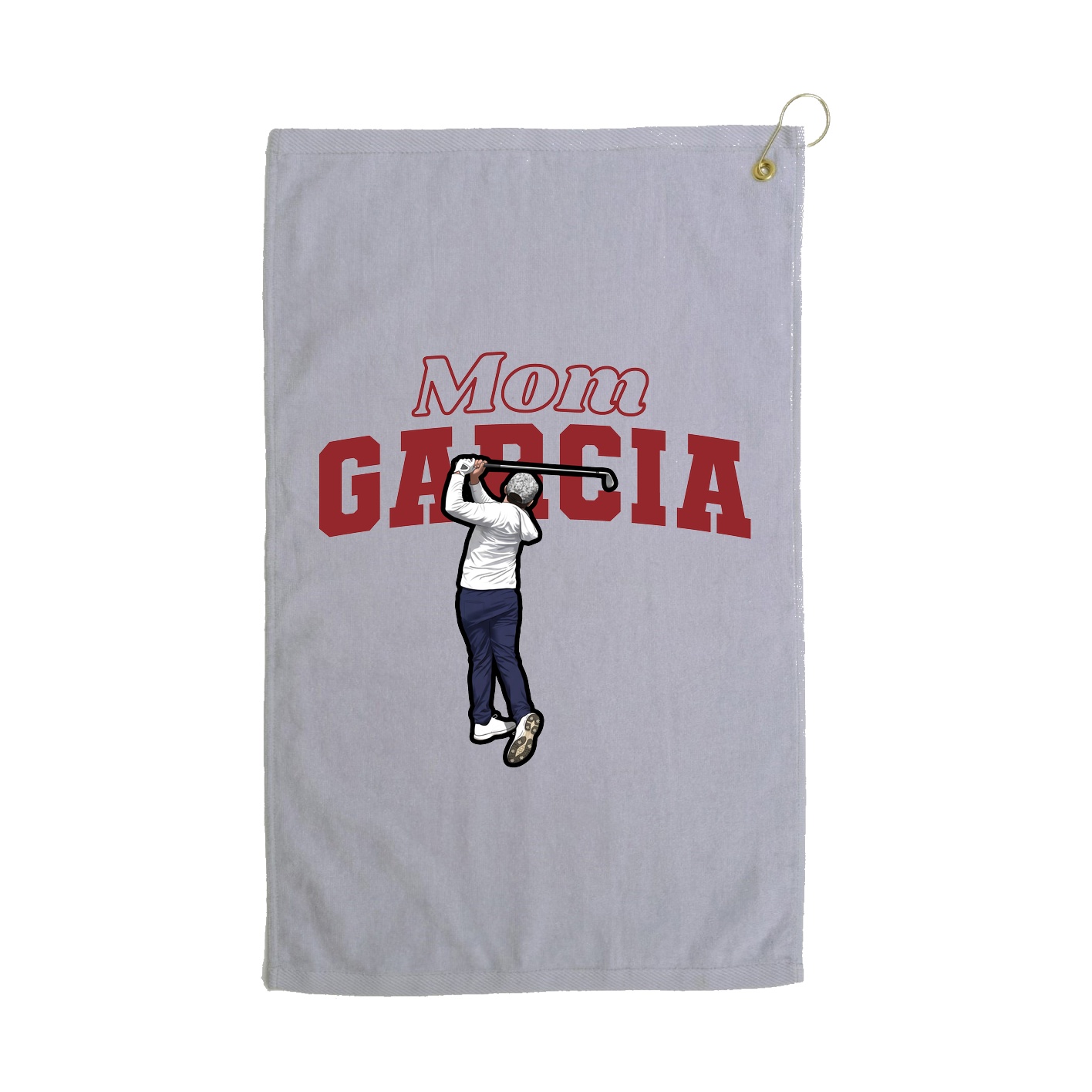Golf Towel — Mothers Day Block in Grey