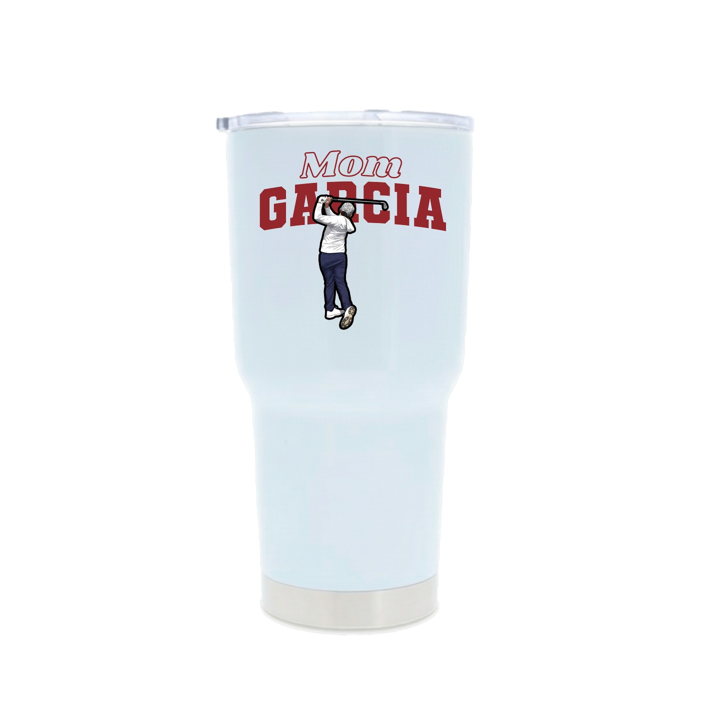 30oz Stainless Steel Tumbler — Mothers Day Block in White
