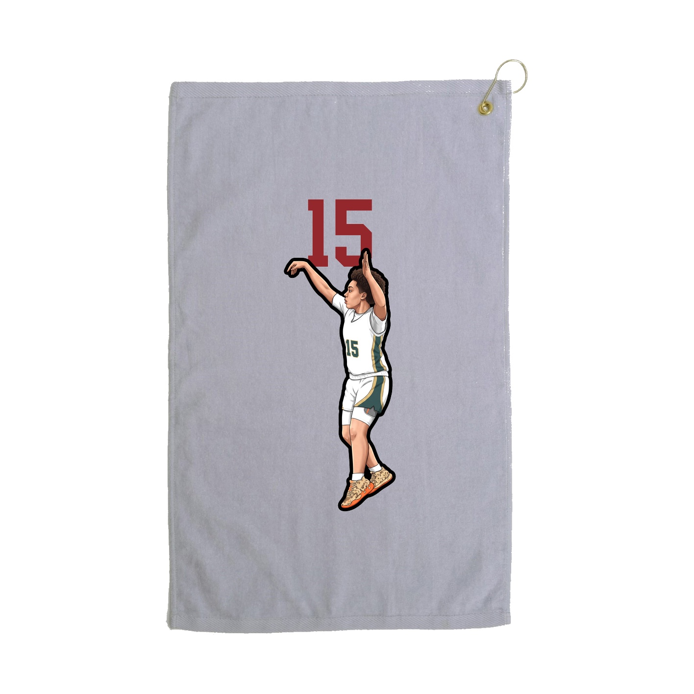 Golf Towel — Number Top in Grey
