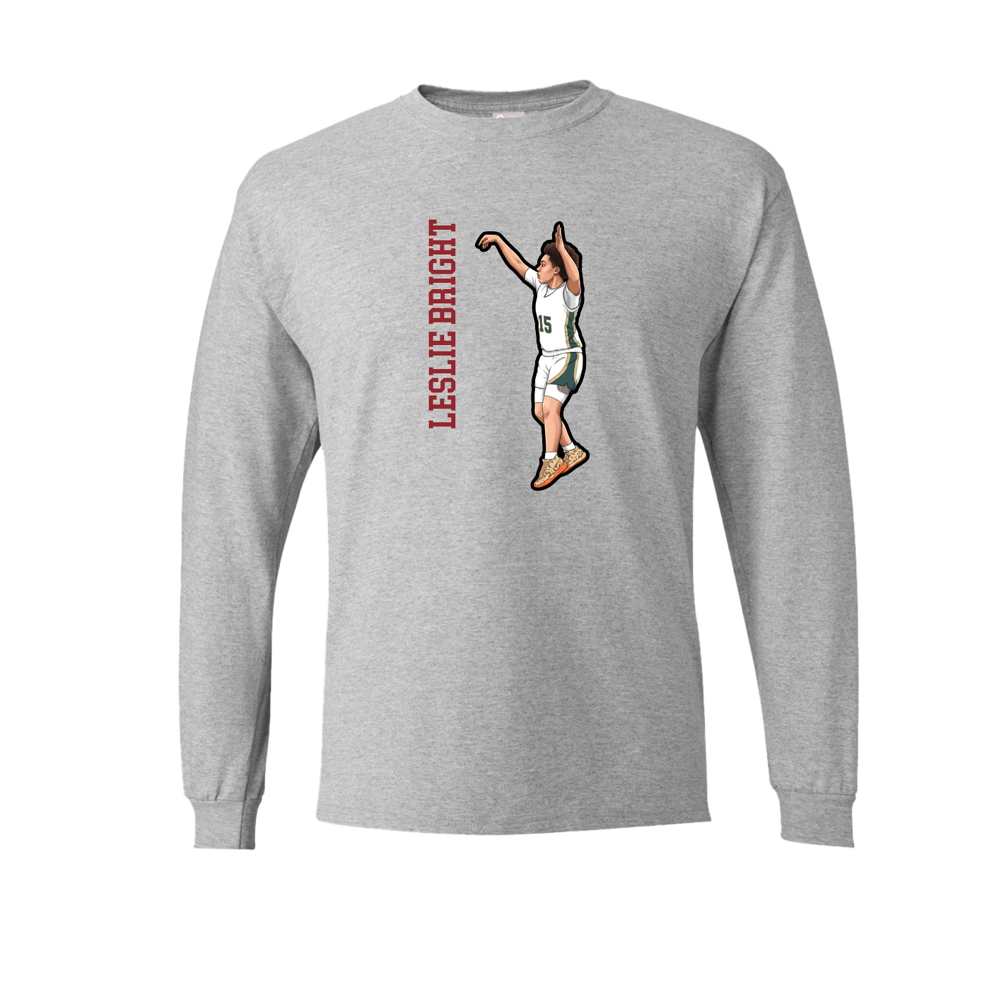 Long Sleeve Tee — Name Vertical in Grey