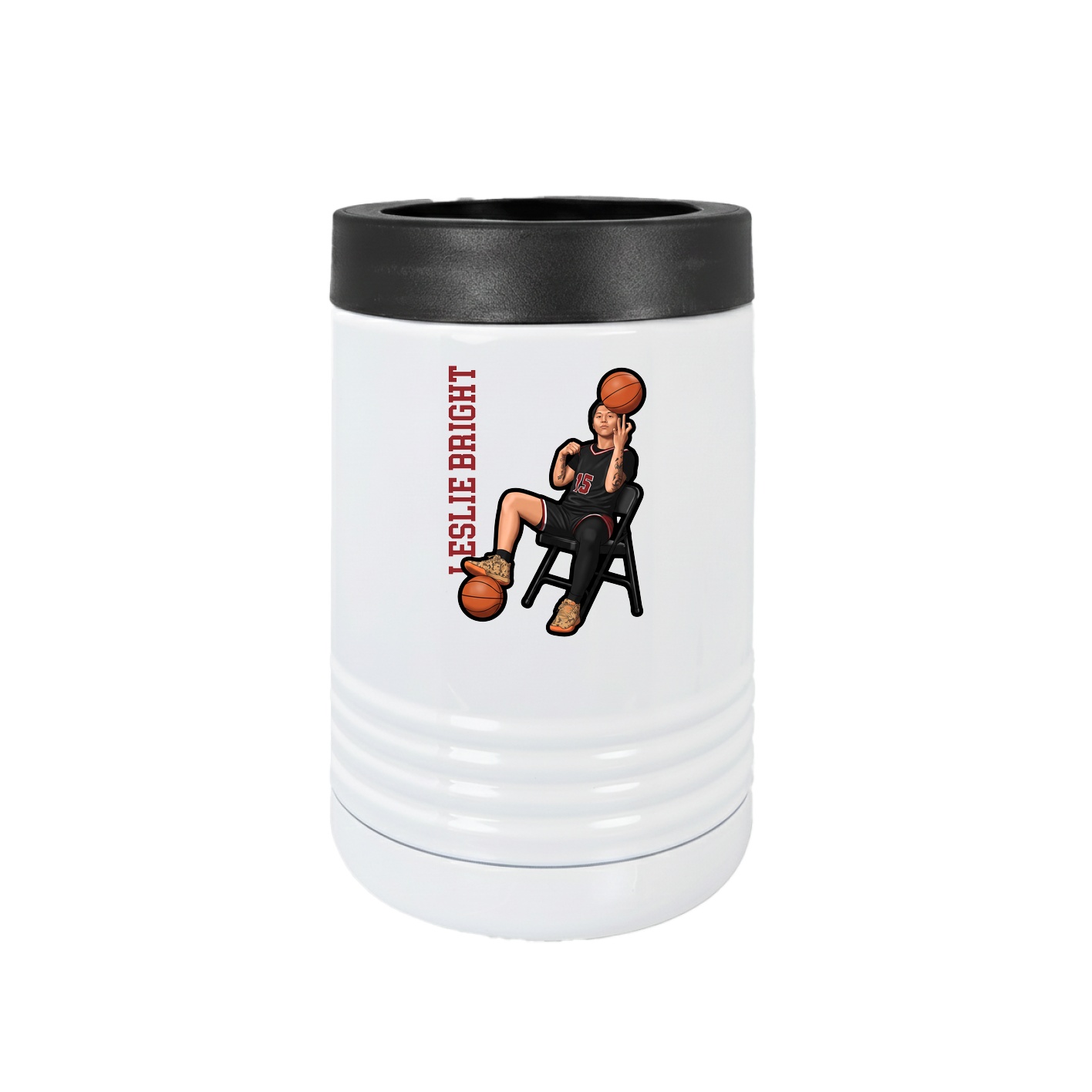 Beverage Holder — Name Vertical in White